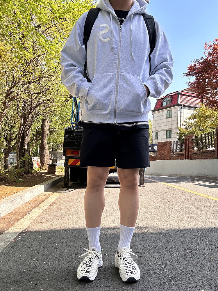 (W) Nike Air Footscape Woven Sail and Black, Supreme S Logo Zip Up Hooded Sweatshirt Ash Grey - 24FW 착용 스타일 - 1