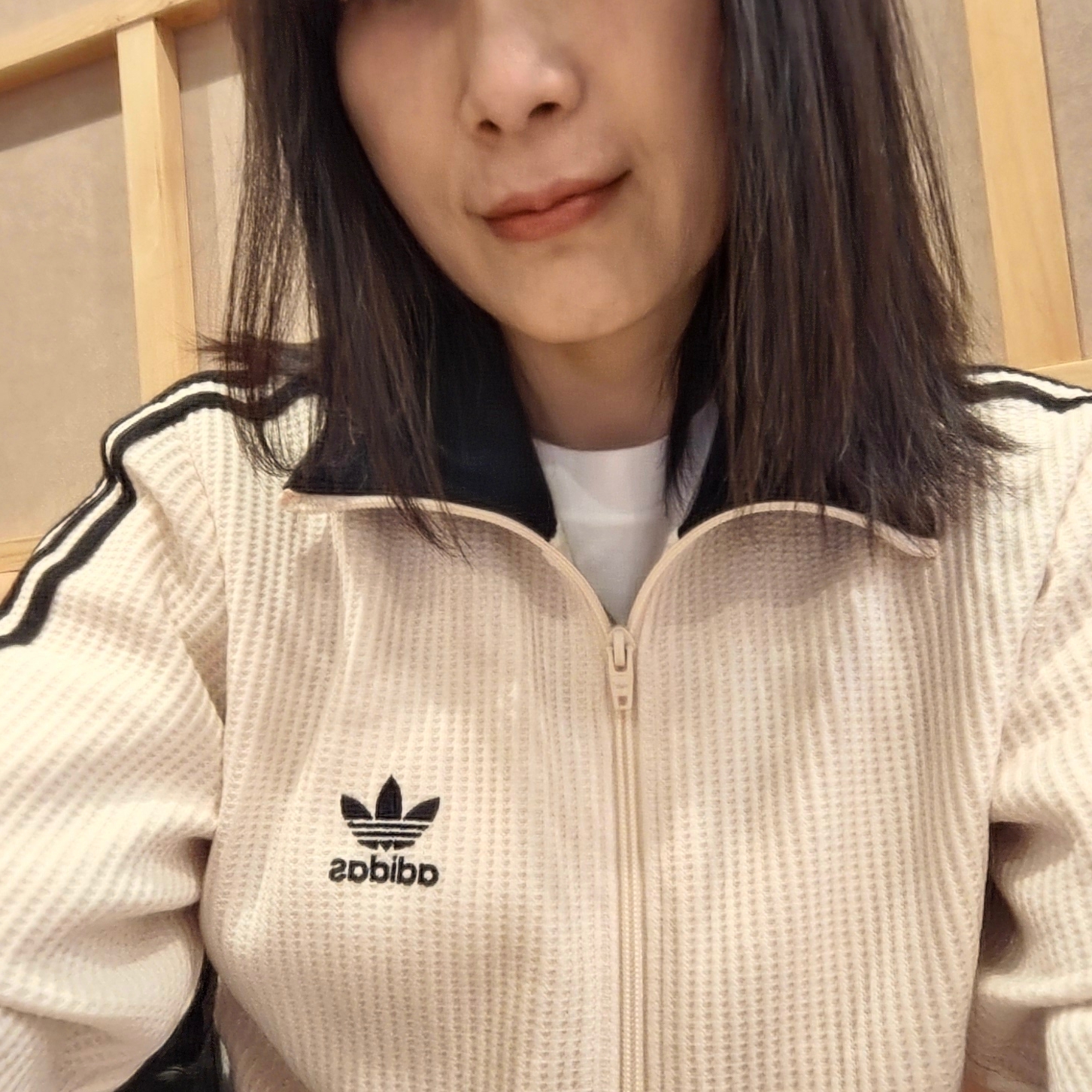 Adidas Waffle Beckenbauer Track Top Wonder White - KR Sizing 착용 스타일 - 1