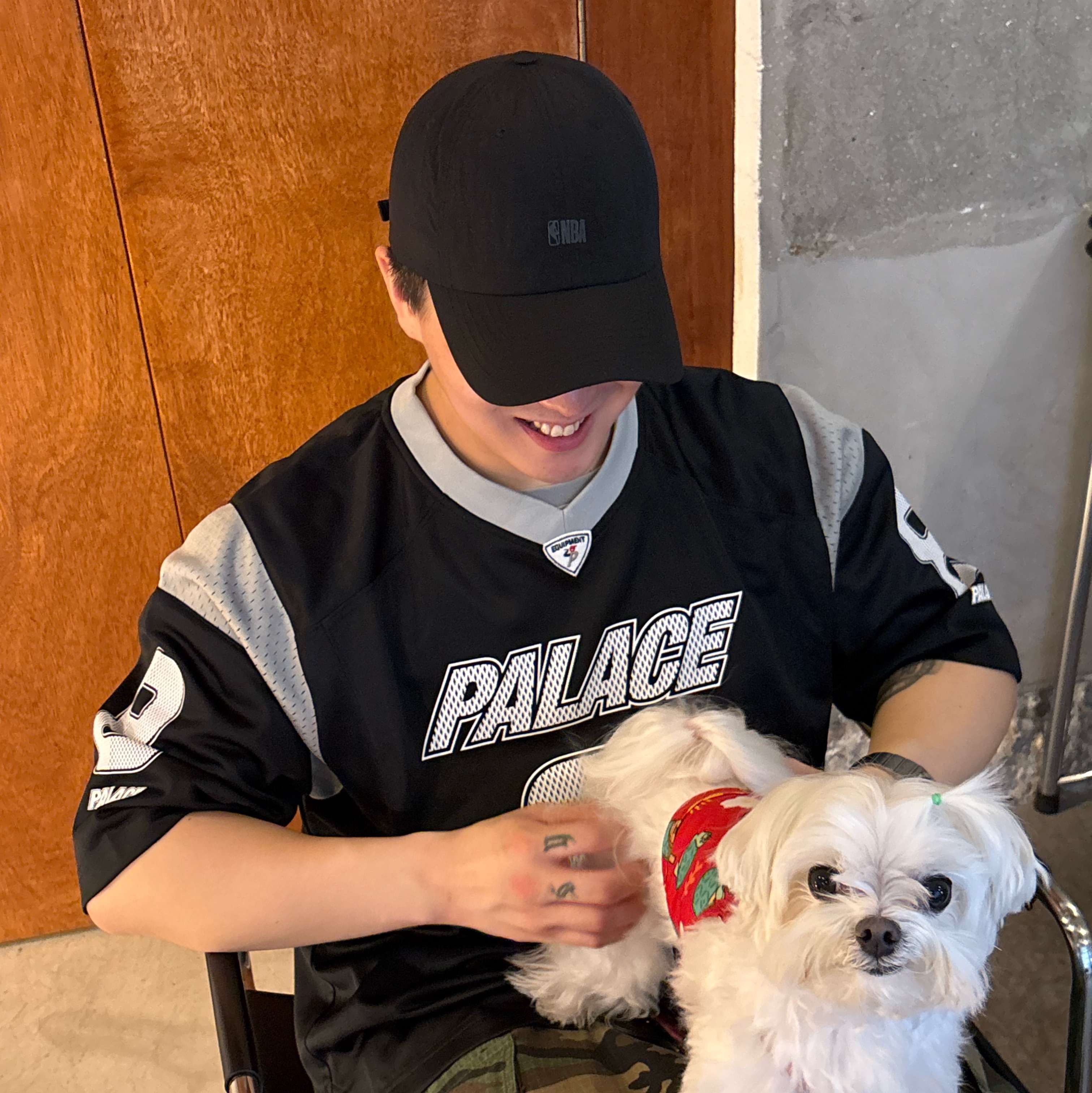 Palace Mesh Team Jersey Black - 24SS, LOSTGARDEN Route Brown 착용 스타일 - 1