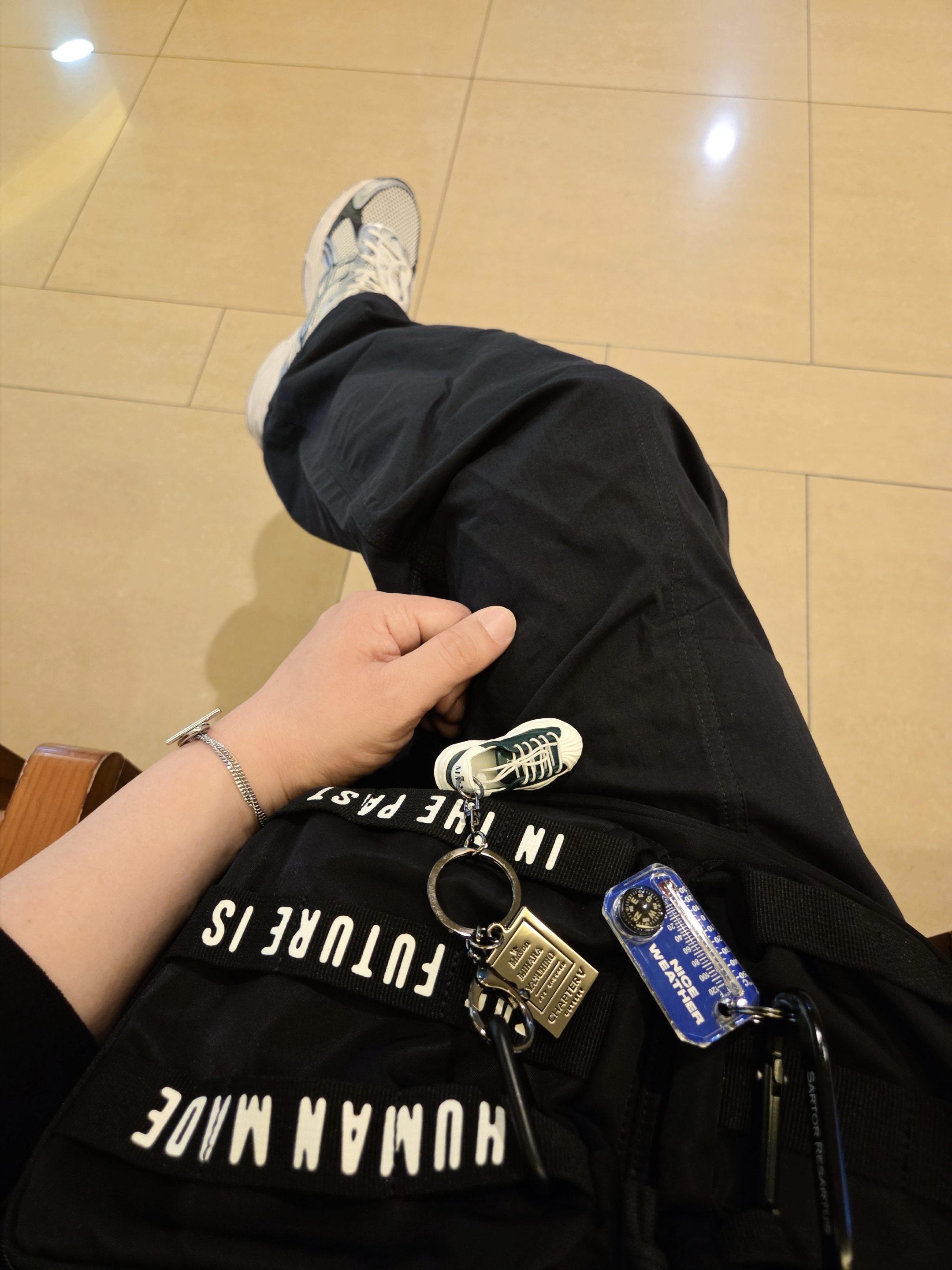 Diesel Dx1535 Stainless Steel Bracelet Silver, Human Made Military Pouch Large Black 착용 스타일 - 3