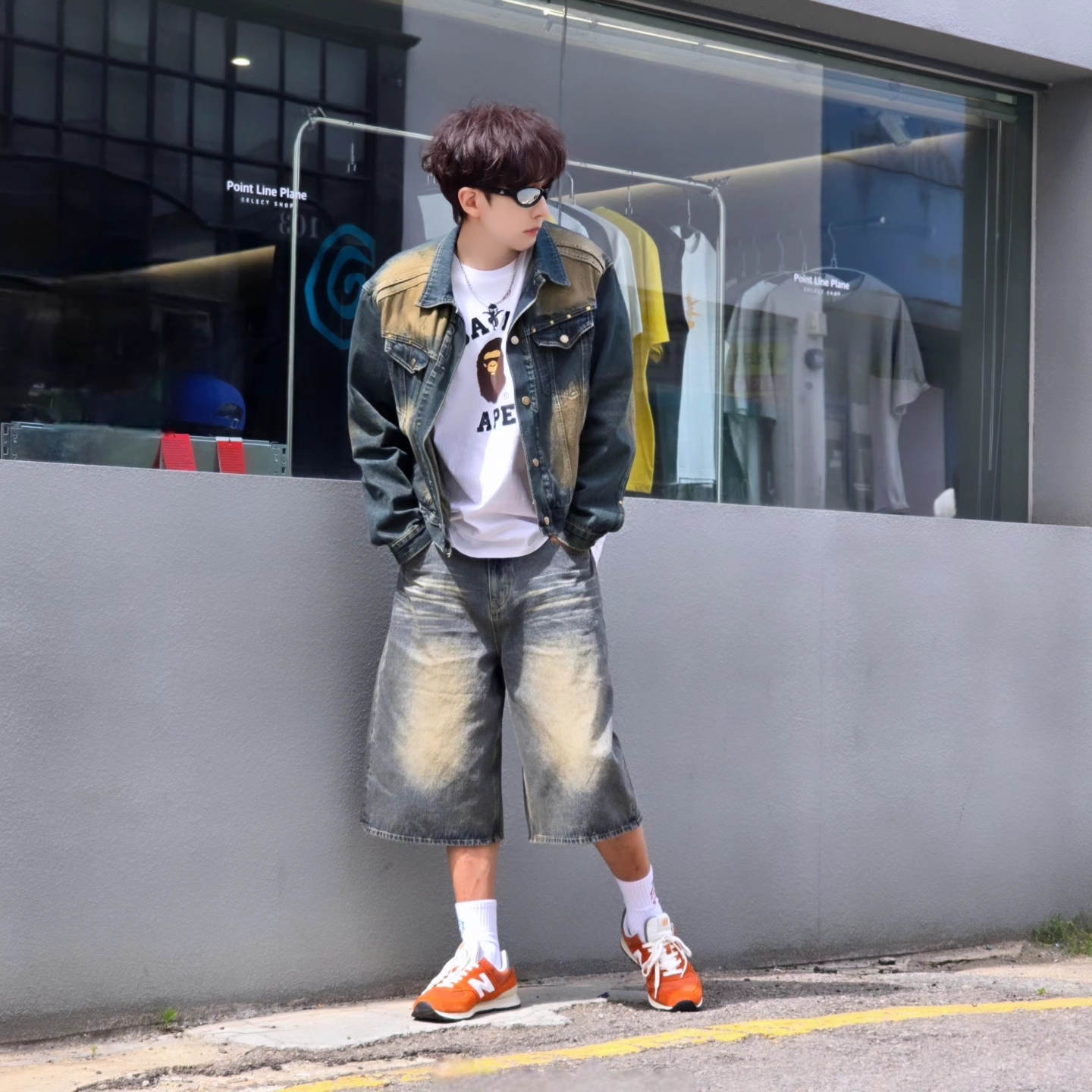 Diesel Dx1446 Red Enamel Stainless Steel Chain Necklace Silver, BAPE Ninja College T-Shirt White 착용 스타일 - 4