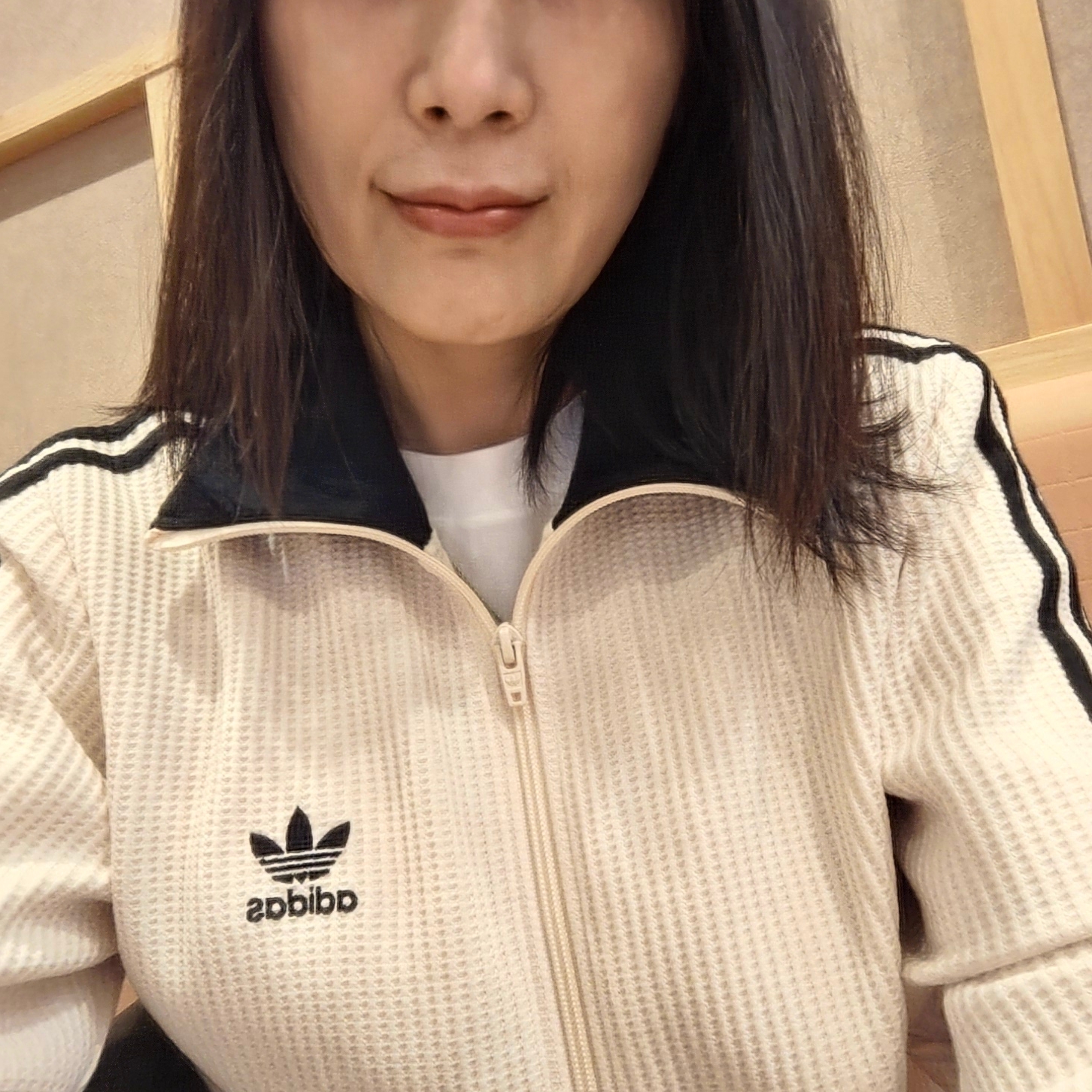 Adidas Waffle Beckenbauer Track Top Wonder White - KR Sizing 착용 스타일 - 2