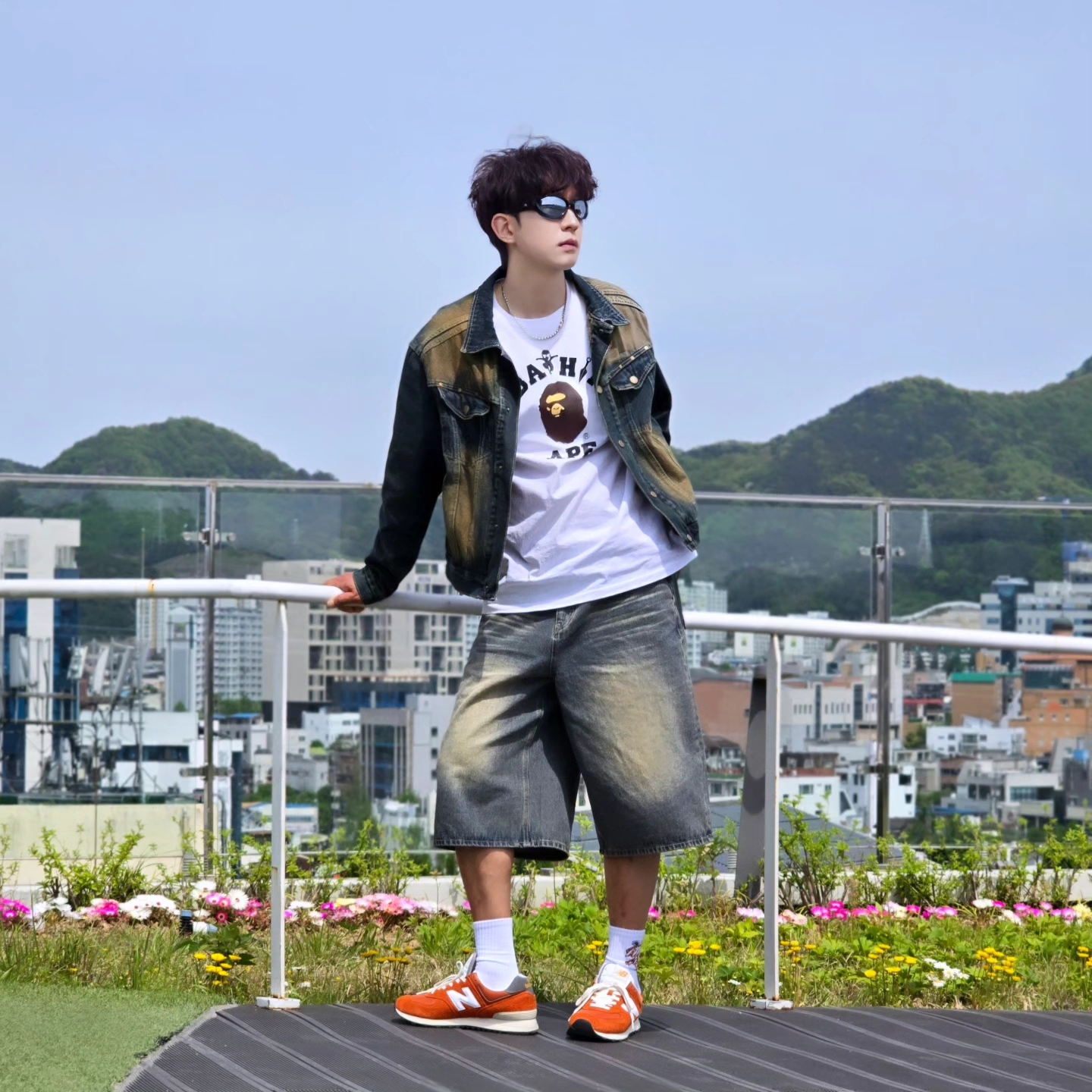 Diesel Dx1446 Red Enamel Stainless Steel Chain Necklace Silver, BAPE Ninja College T-Shirt White 착용 스타일 - 6