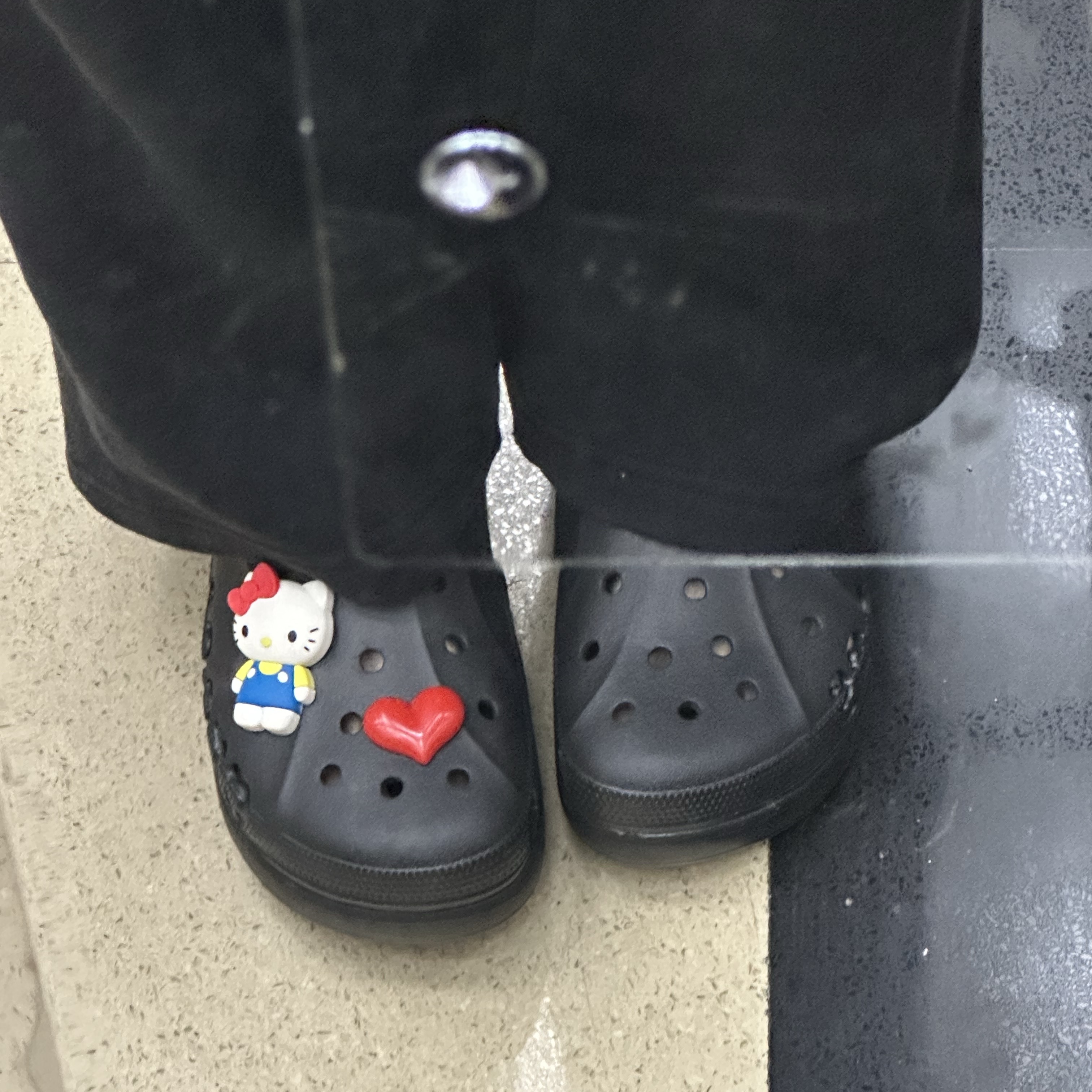 (W) Crocs Baya Platform Clog Black 착용 스타일