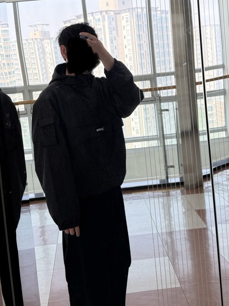 Supreme Reflective Ripstop Anorak Black - 25SS 착용 스타일