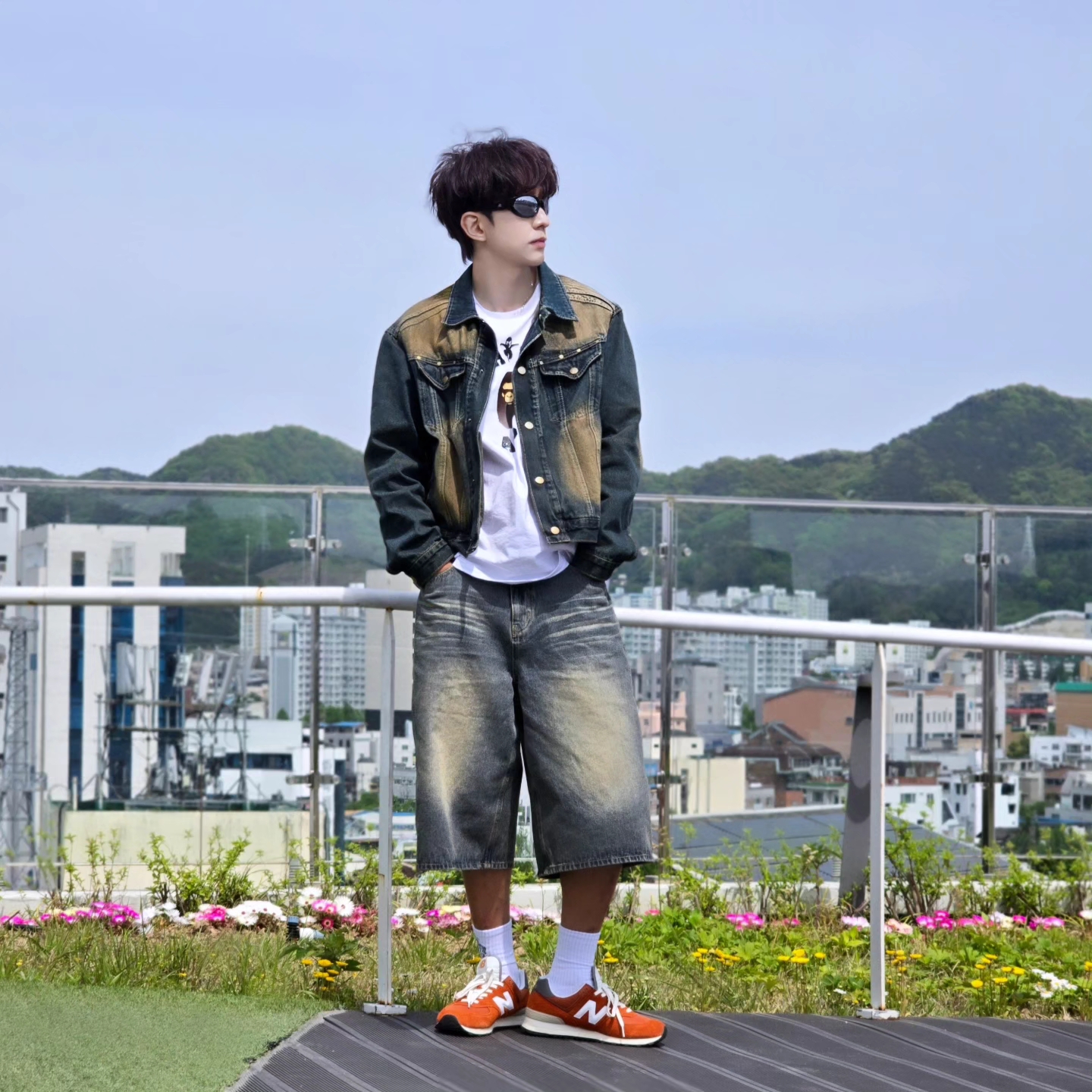 Diesel Dx1446 Red Enamel Stainless Steel Chain Necklace Silver, BAPE Ninja College T-Shirt White 착용 스타일 - 4