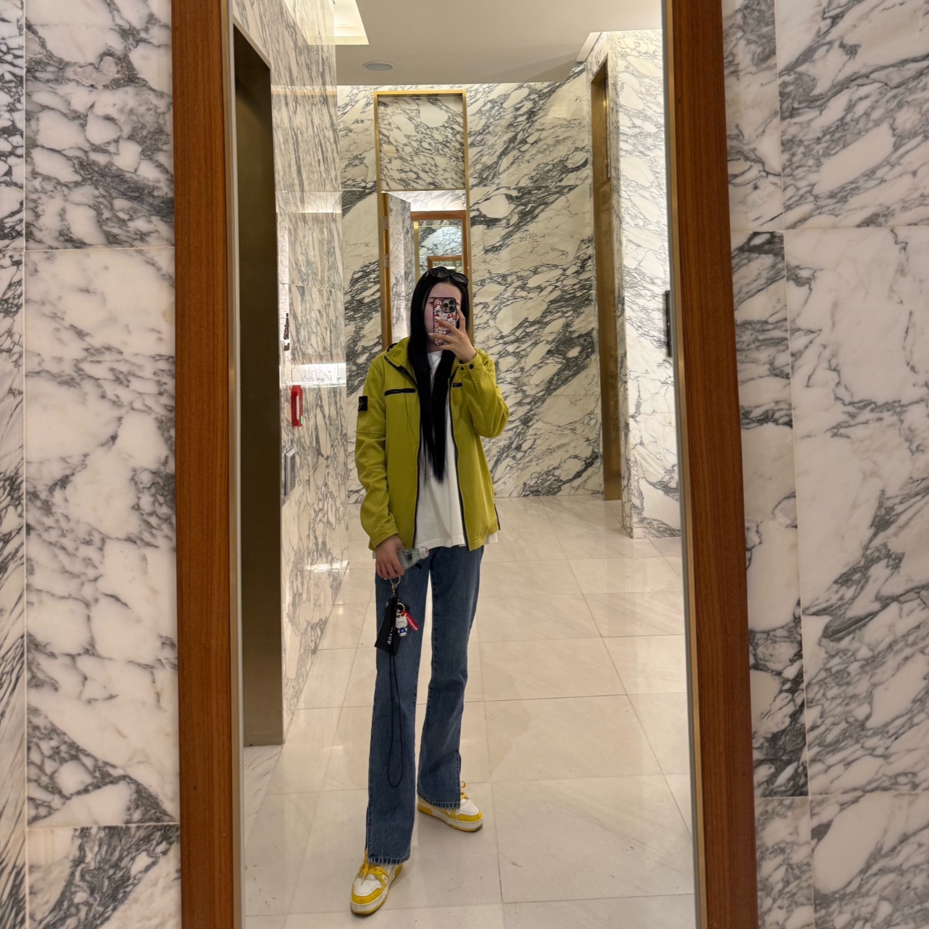 Gentle Monster x Maison Margiela MM107 Black Black, Louis Vuitton LV Trainer Sneakers Jaune 착용 스타일