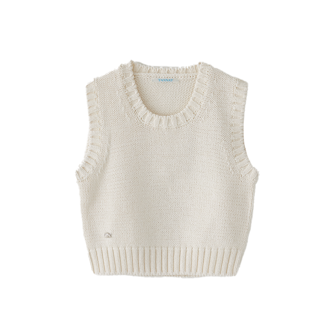 TA12356 TANNAT T/T Grain knit vest - white - 대표 이미지 #1
