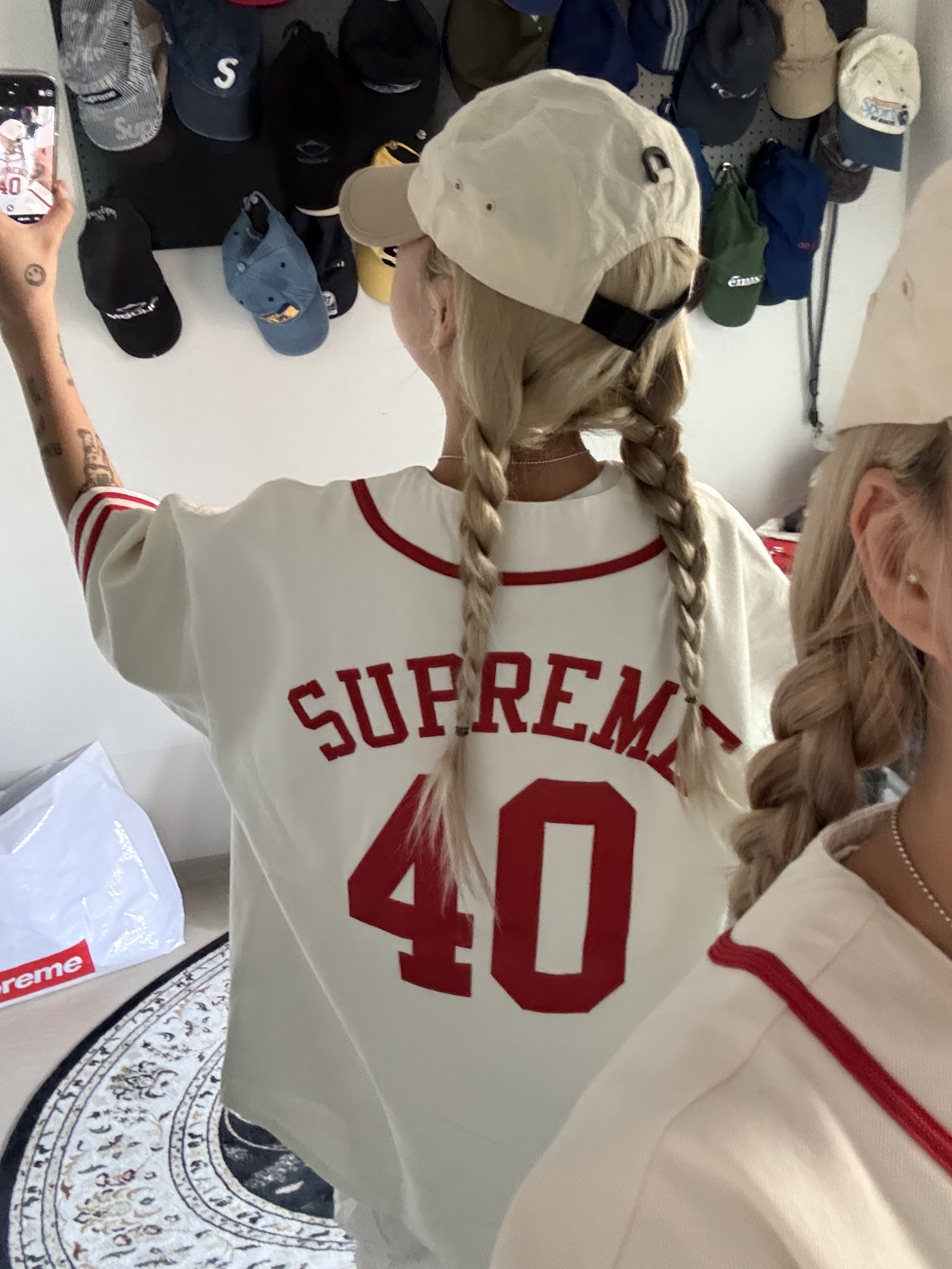 Supreme x 40 Acres Twill Baseball Jersey Natural - 25SS, Supreme Waxed Cotton Camp Cap Natural - 21FW 착용 스타일