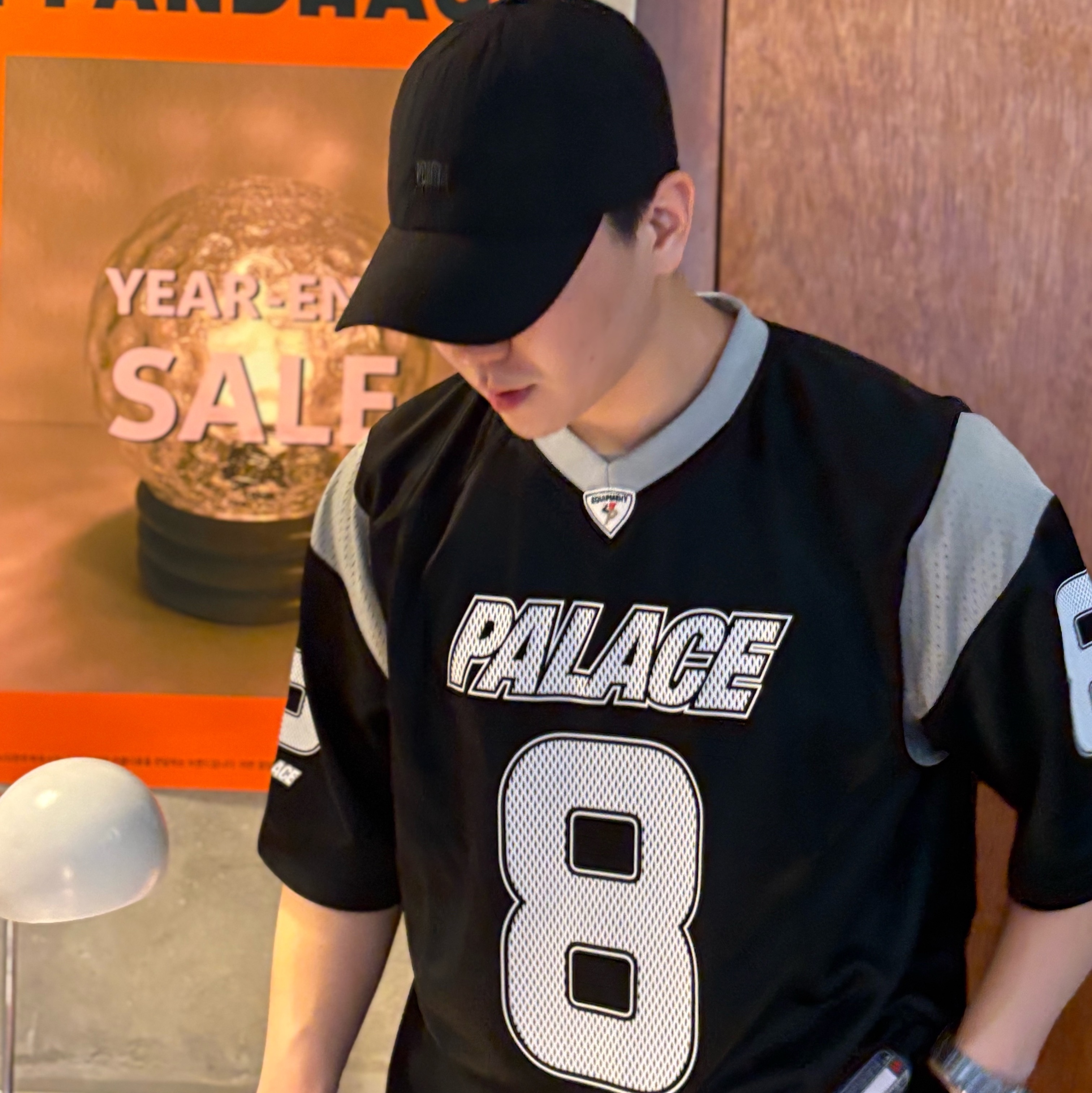 Palace Mesh Team Jersey Black - 24SS, LOSTGARDEN Route Brown 착용 스타일 - 3
