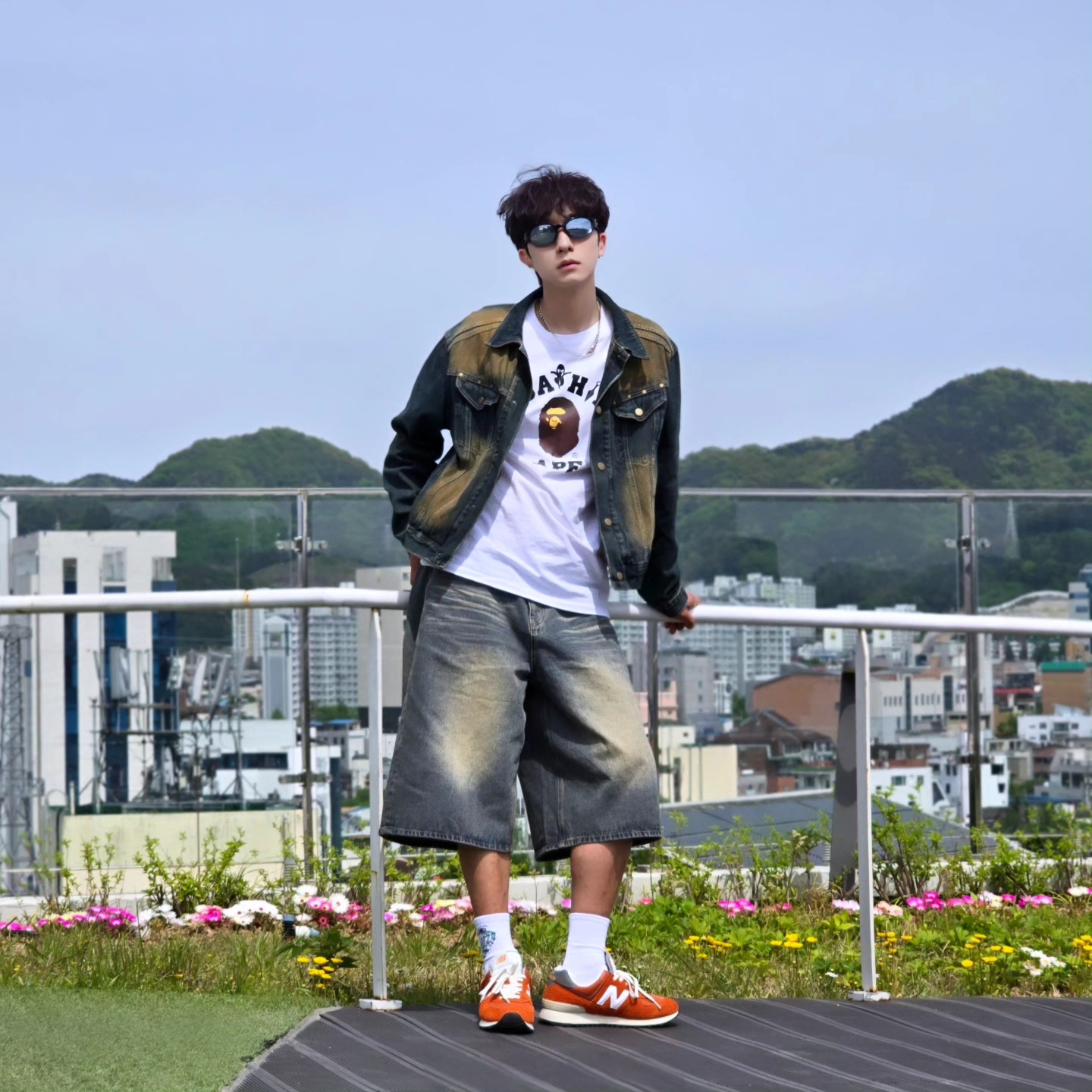 Diesel Dx1446 Red Enamel Stainless Steel Chain Necklace Silver, BAPE Ninja College T-Shirt White 착용 스타일 - 7
