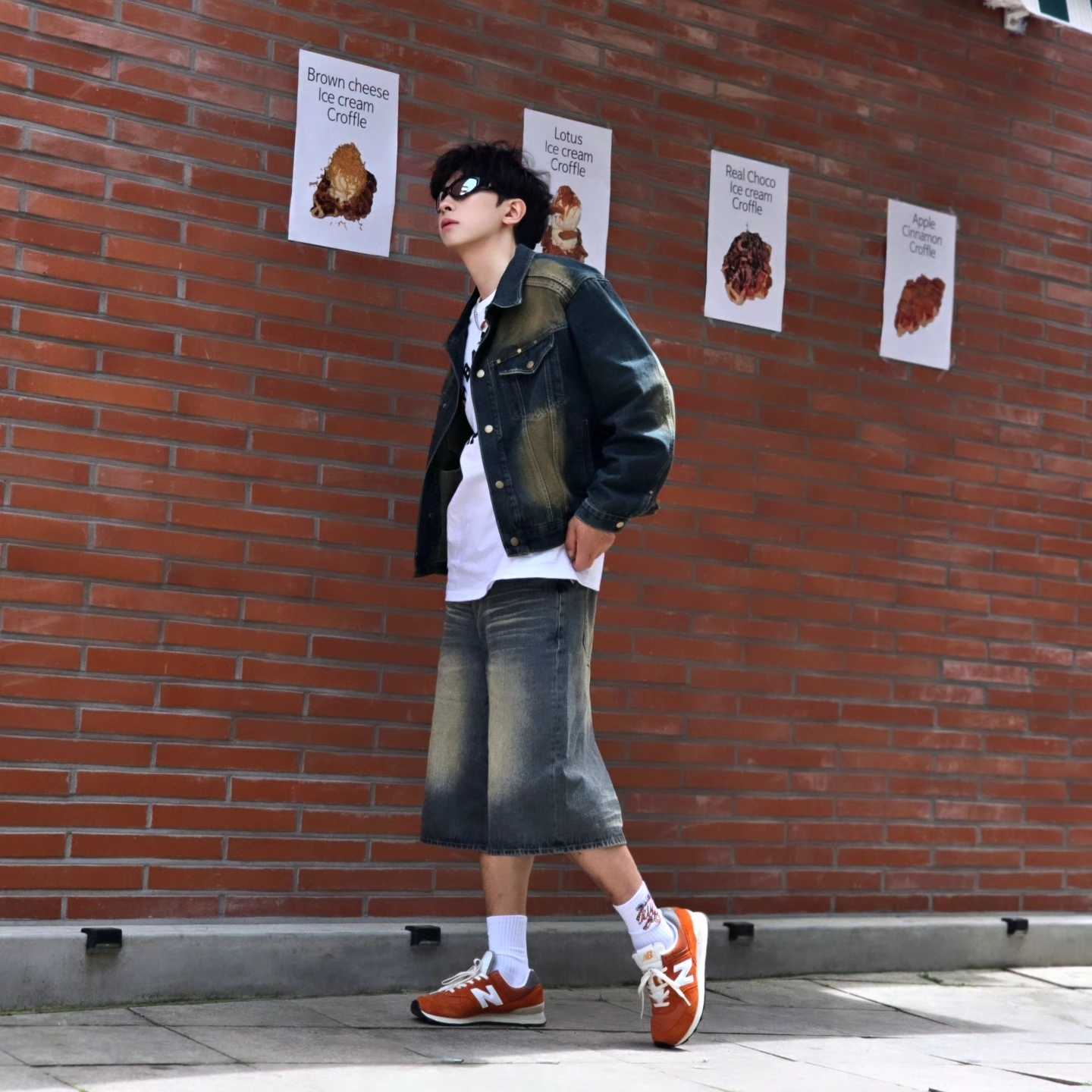 Diesel Dx1446 Red Enamel Stainless Steel Chain Necklace Silver, BAPE Ninja College T-Shirt White 착용 스타일 - 4