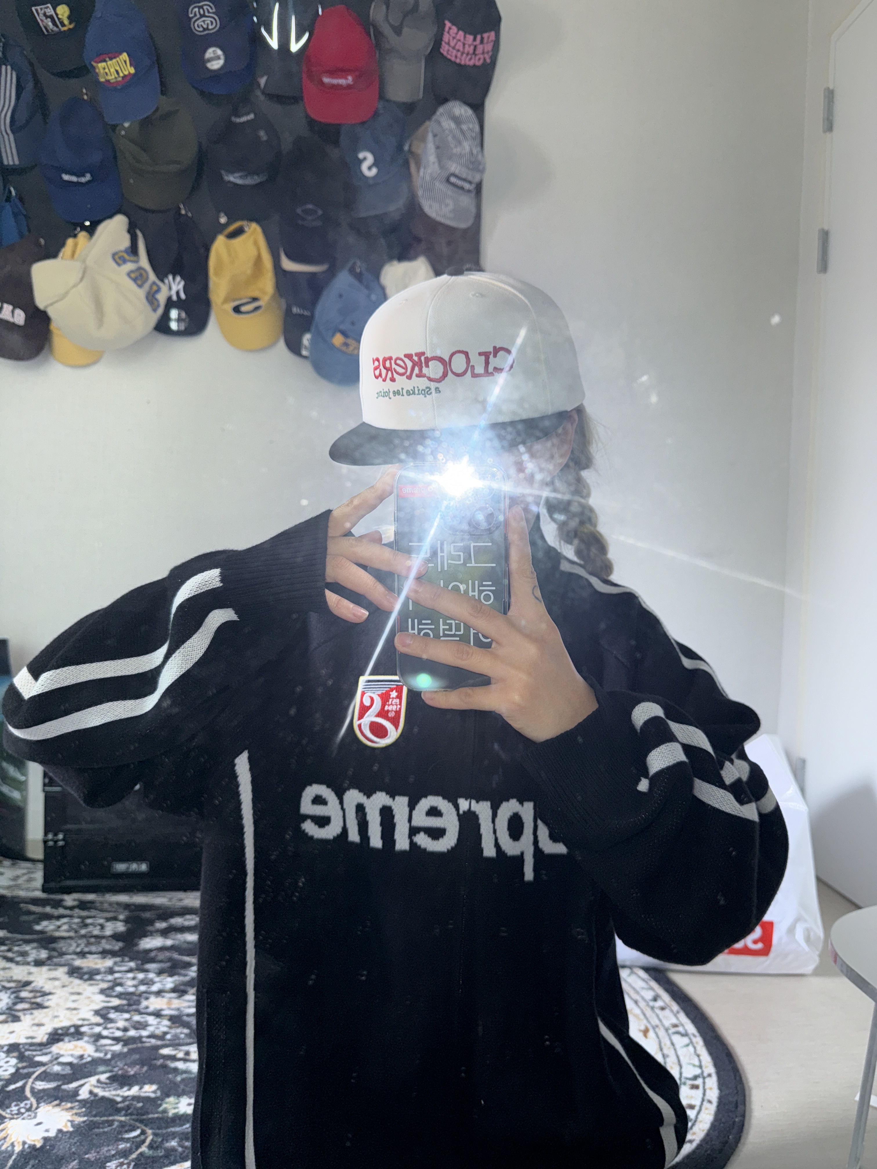 Supreme x 40 Acres Clockers 6-Panel White - 25SS 착용 스타일
