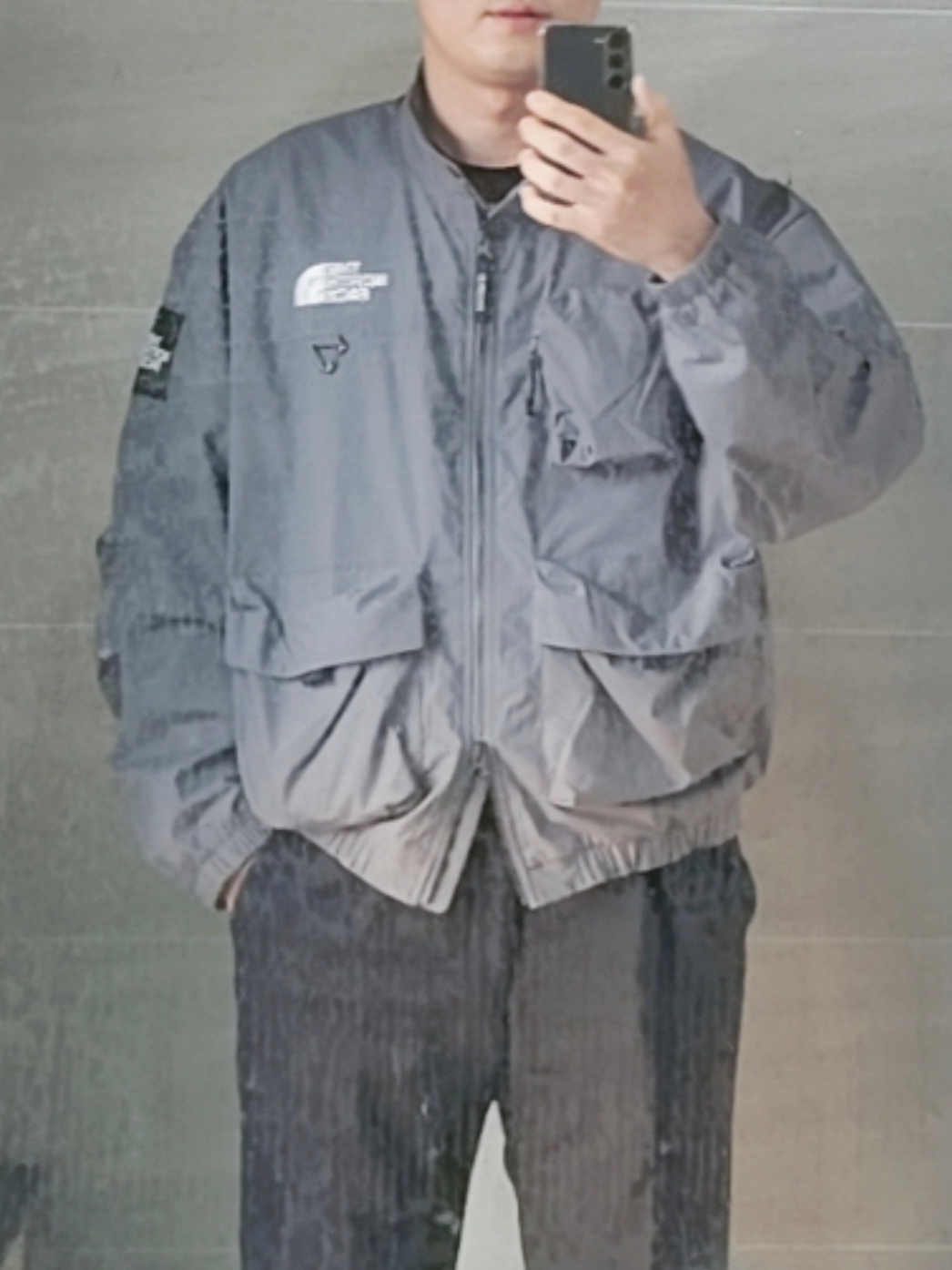 The North Face White Label Neilton Jacket Gray - 25SS 착용 스타일