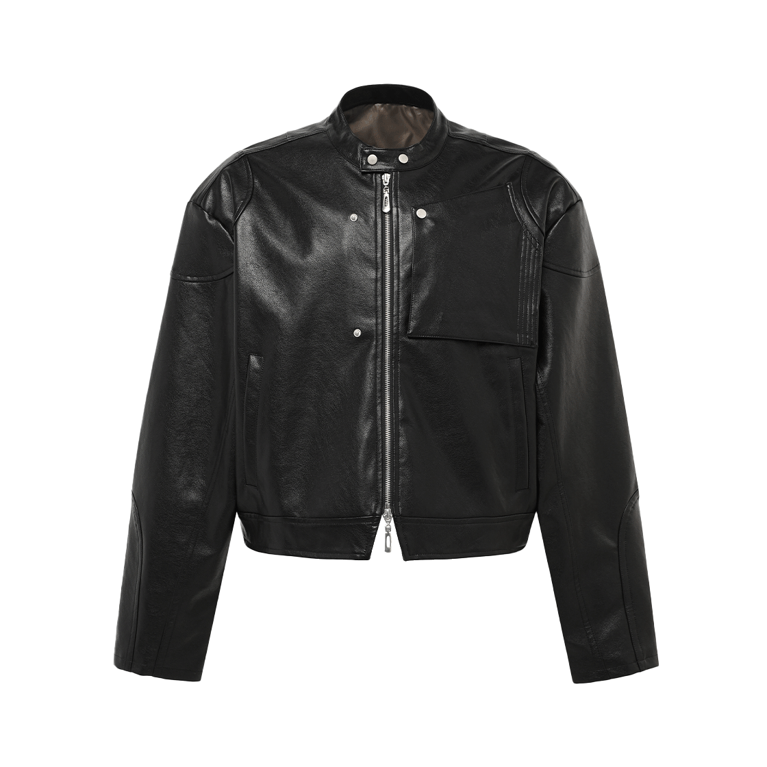 HVRSCJA102BKA Vonvat Biker Leather Jacket Black - 대표 이미지 #1
