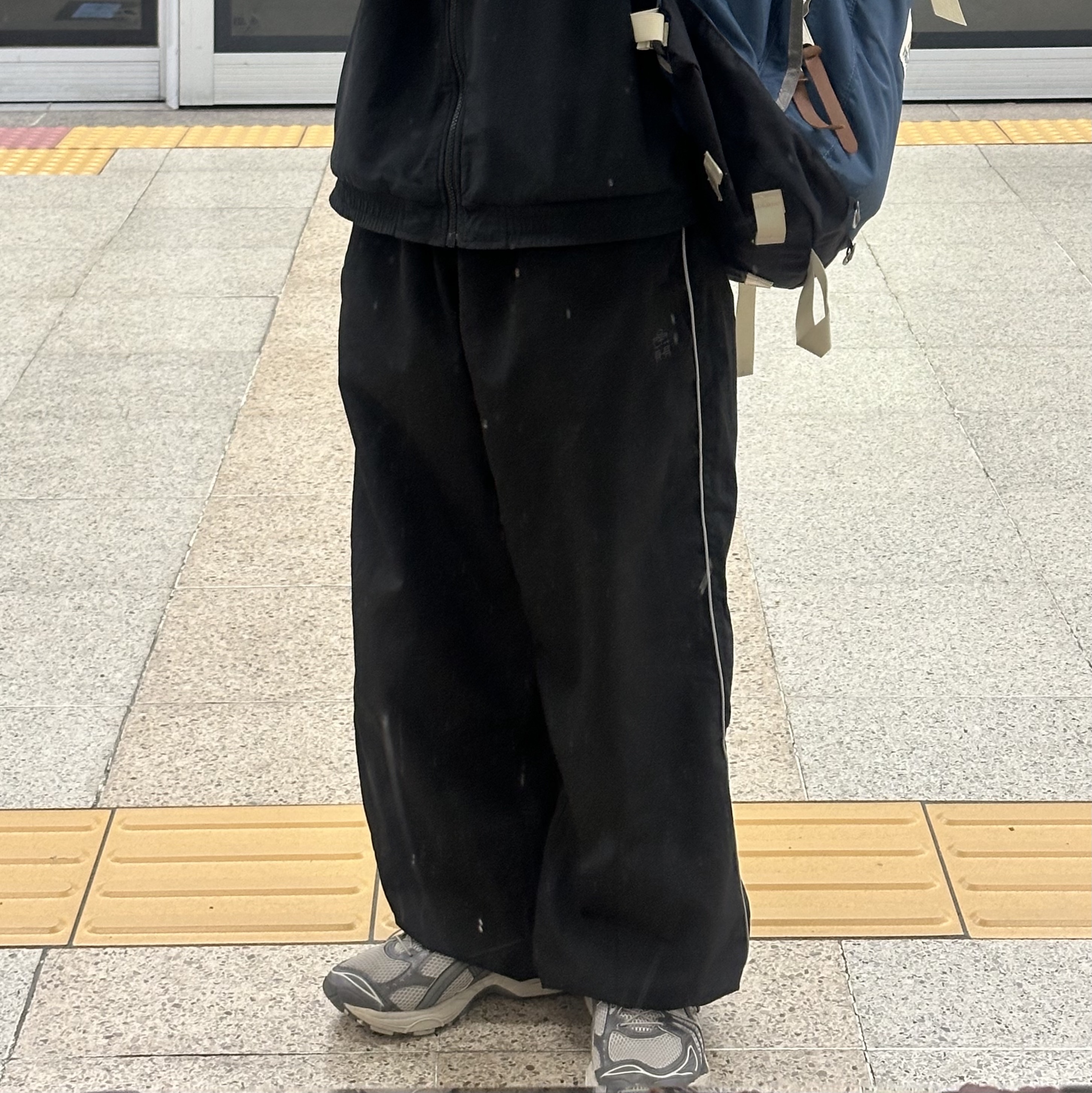 Polyteru Human Index Index Track Pants Black/White 착용 스타일