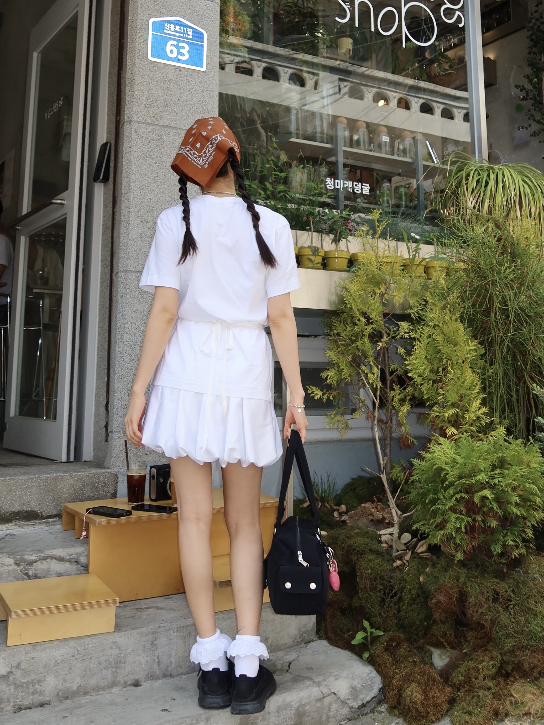 Play Comme des Garcons Camouflage Heart T-Shirt White, Salomon RX Marie Jeanne Black 착용 스타일 - 4