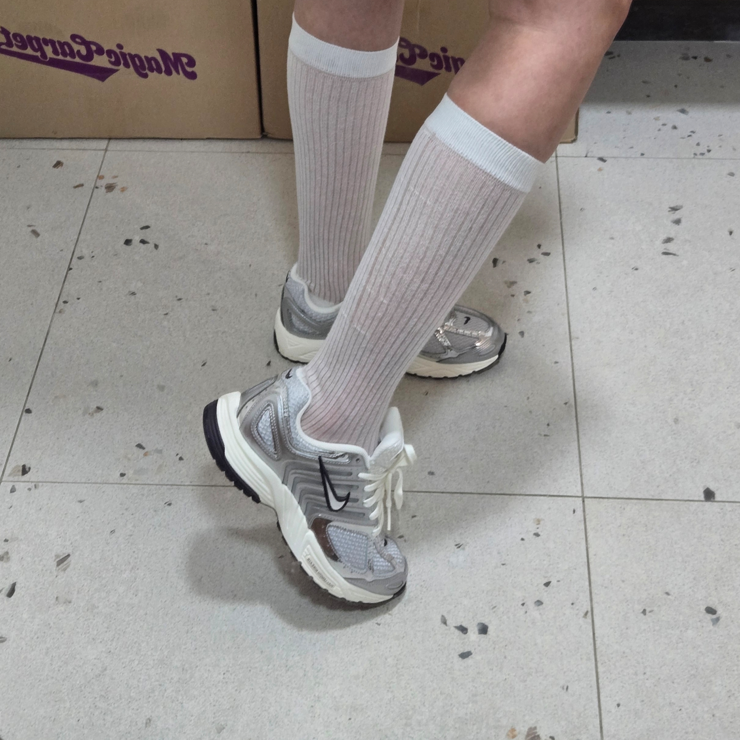 (W) Nike Air Pegasus 2K5 Photon Dust Chrome 착용 스타일 - 2