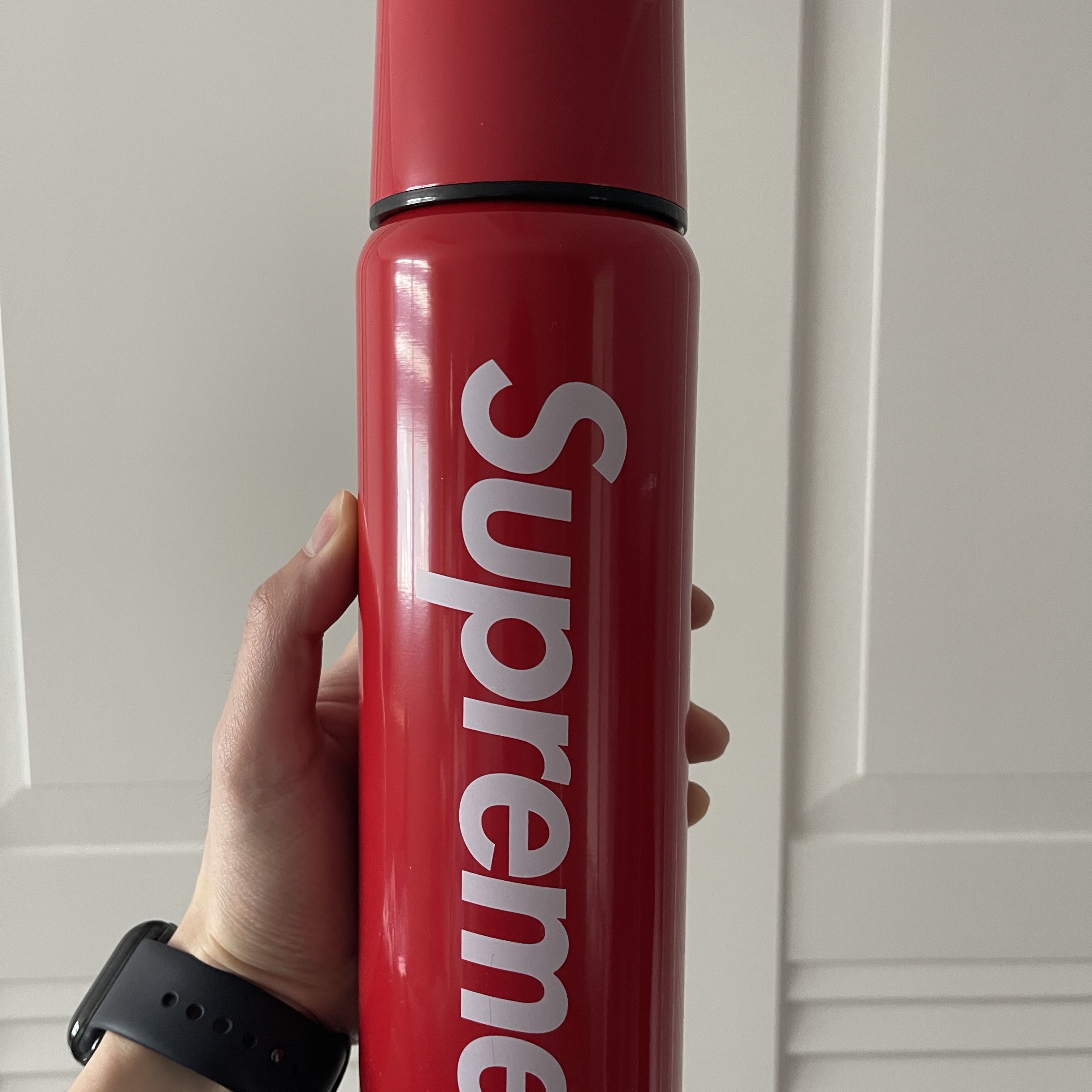 Supreme x Sigg Vacuum Insulated 0.75L Bottle Red - 20FW 착용 스타일