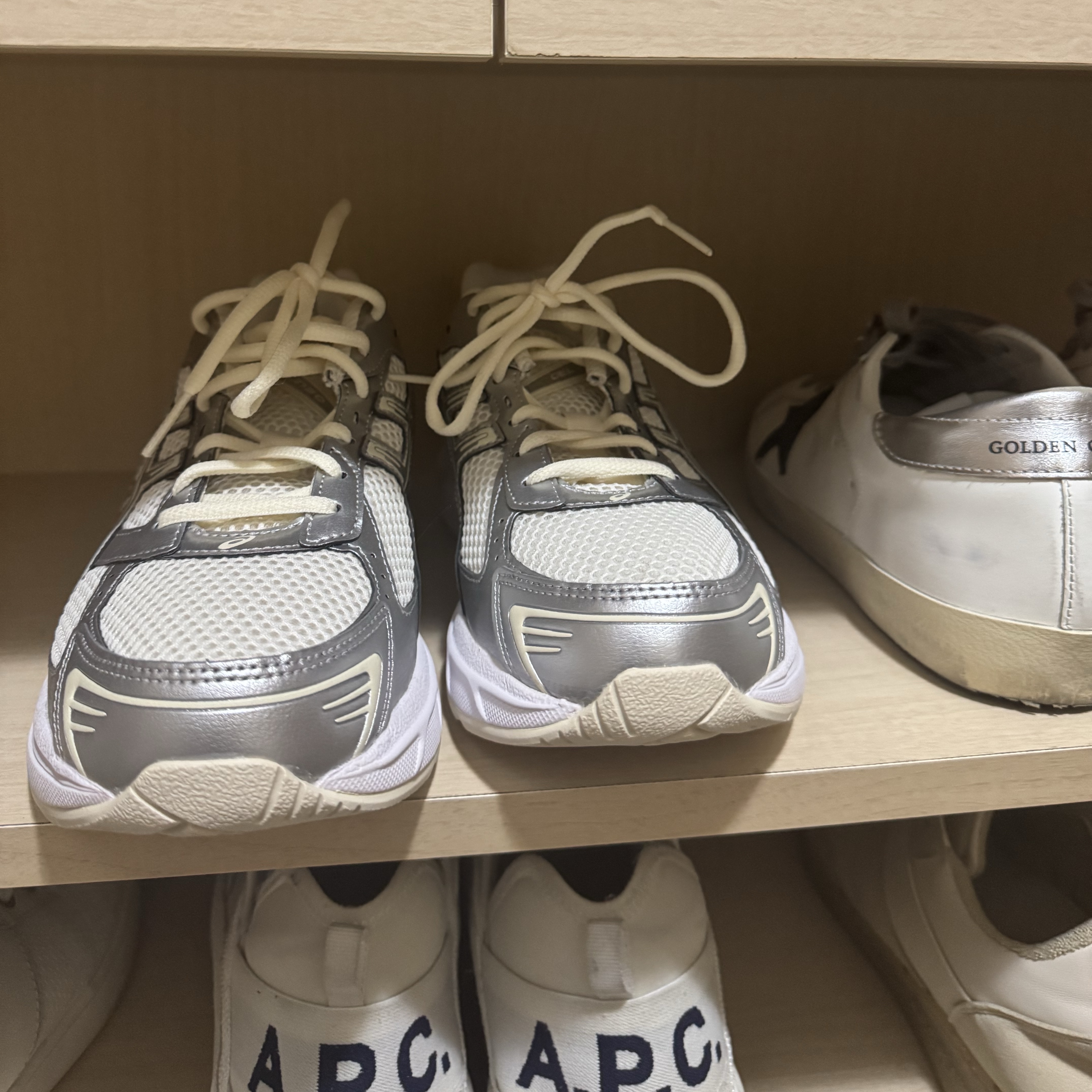 (W) Asics Gel-1130 Cream Pure Silver 착용 스타일