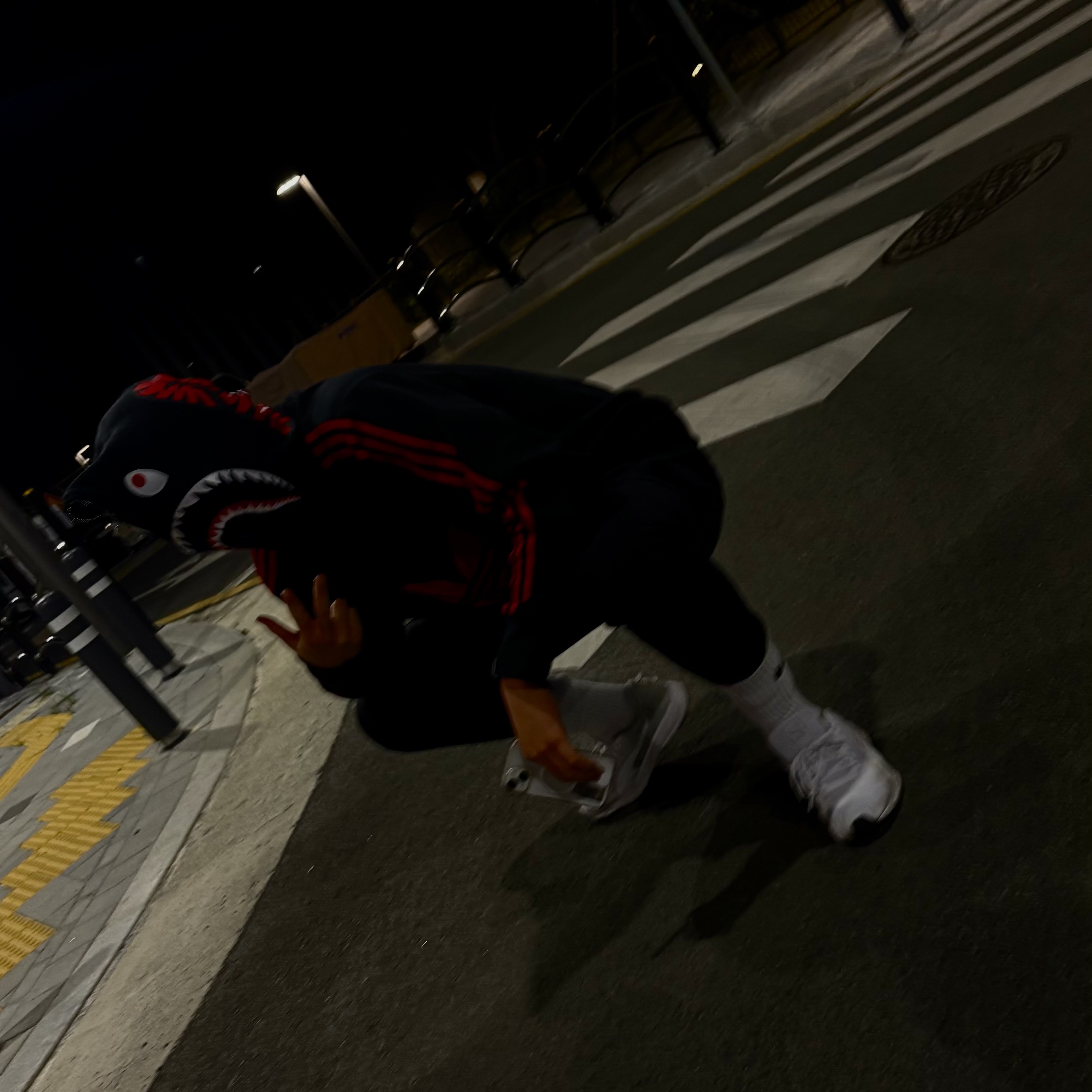 Adidas x BAPE Ultimate Shark Hoodie Black - KR Sizing 착용 스타일