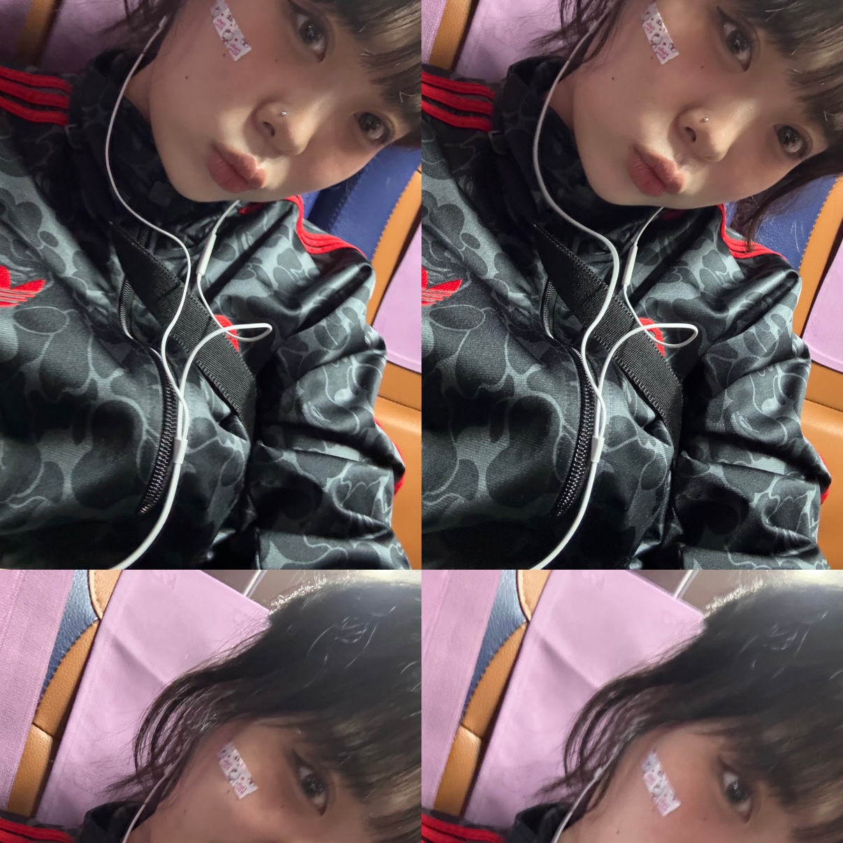 Adidas x BAPE Allover Print Track Top Black - KR Sizing, Adidas x BAPE Firebird Track Pants Black - KR Sizing 착용 스타일 - 3