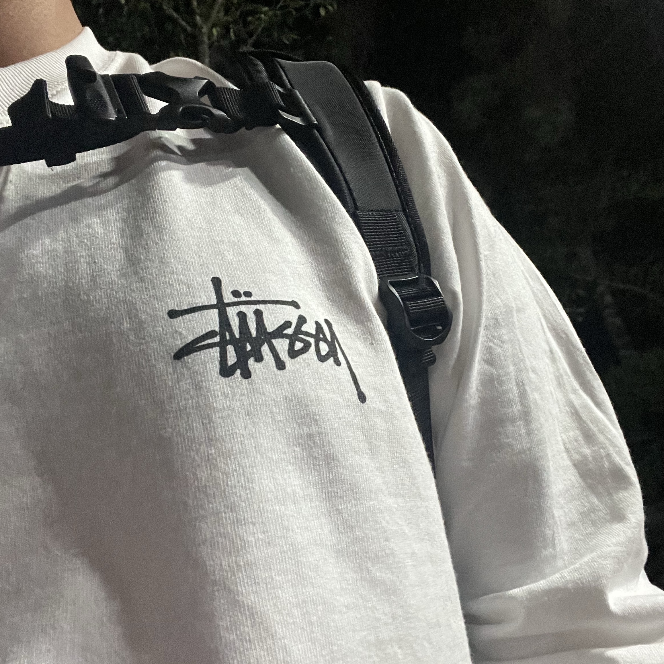 Stussy Basic Stussy LS T-Shirt White 착용 스타일