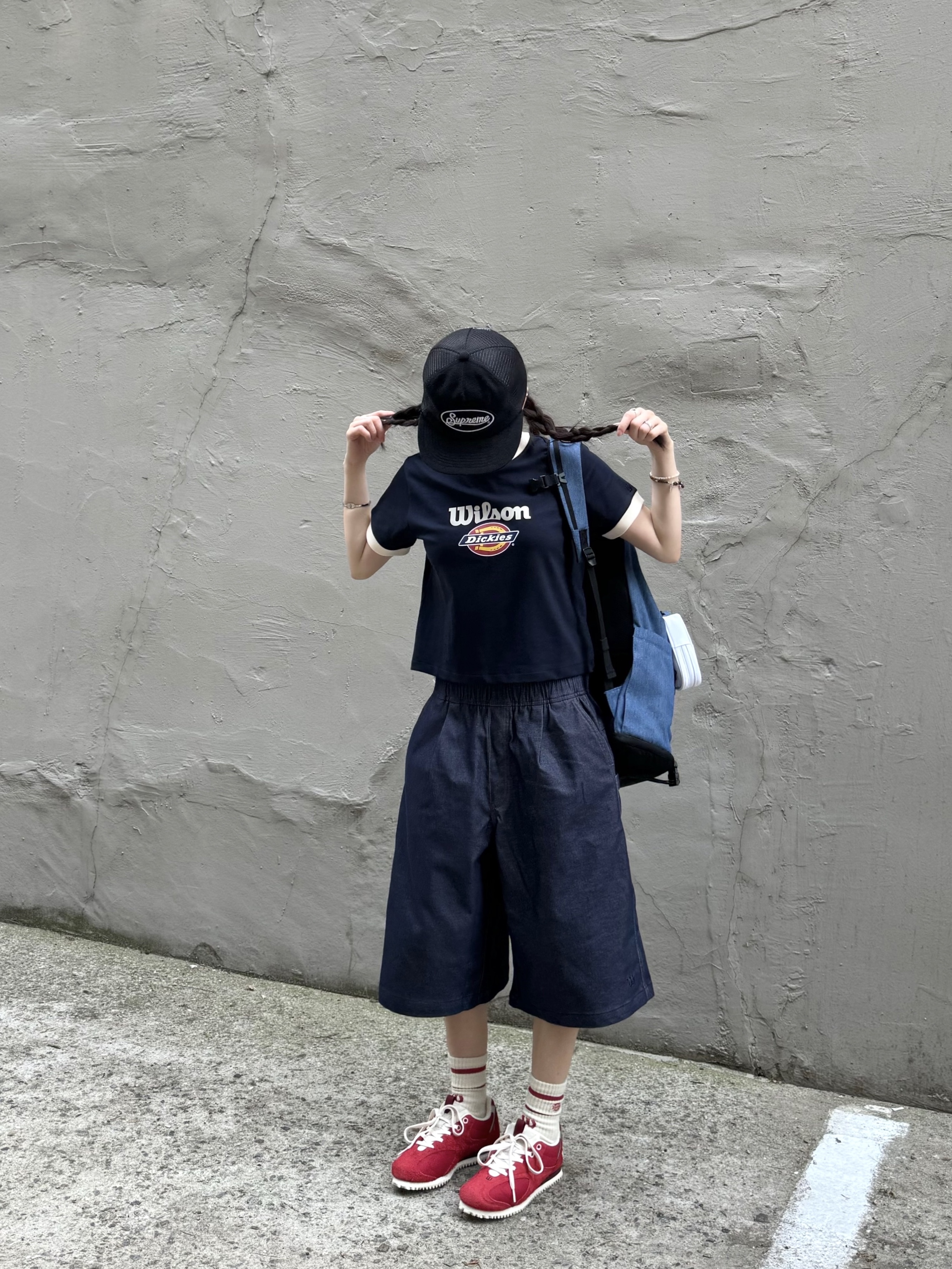 Supreme Terry Mesh Back 5-Panel Black - 24SS 착용 스타일 - 3