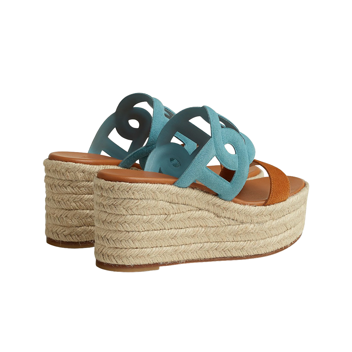 (W) 에르메스 이데아 30 에스파드리유 스웨이드 고트스킨 & 블루 미네랄 나뛰렐((W) Hermes Ithea 30 Espadrille Suede Goatskin & Bleu Mineral Naturel) - 3