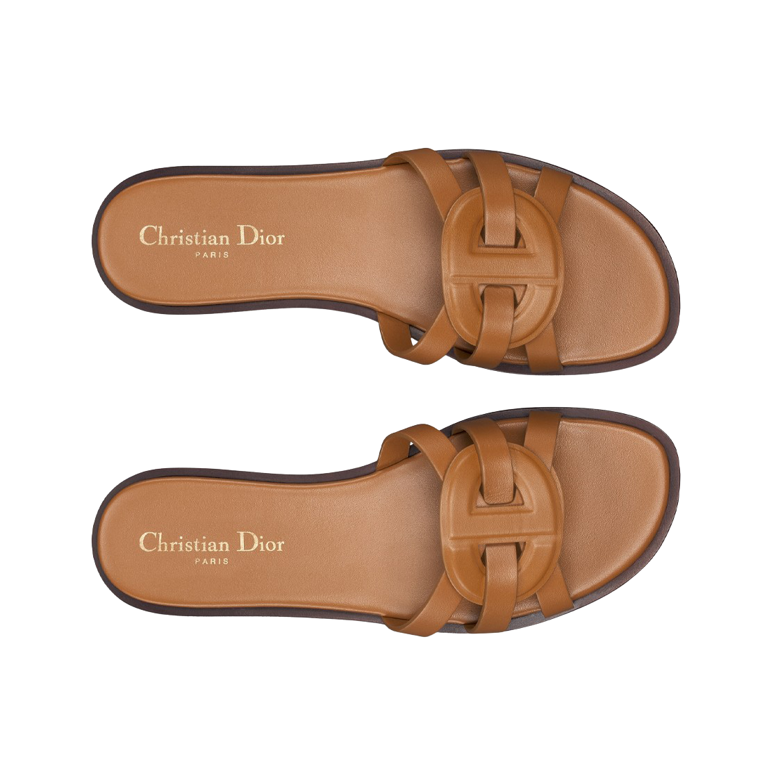 (W) 디올 D-클럽 슬라이드 카프스킨 카멜((W) Dior D-Club Slide Calfskin Camel) - 2