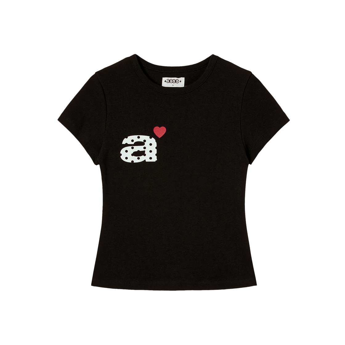 [KREAM 단독] 에이이에이이 도트 스몰 레터 티 블랙([KREAM 단독] AEAE Dot Small Letter Tee Black)