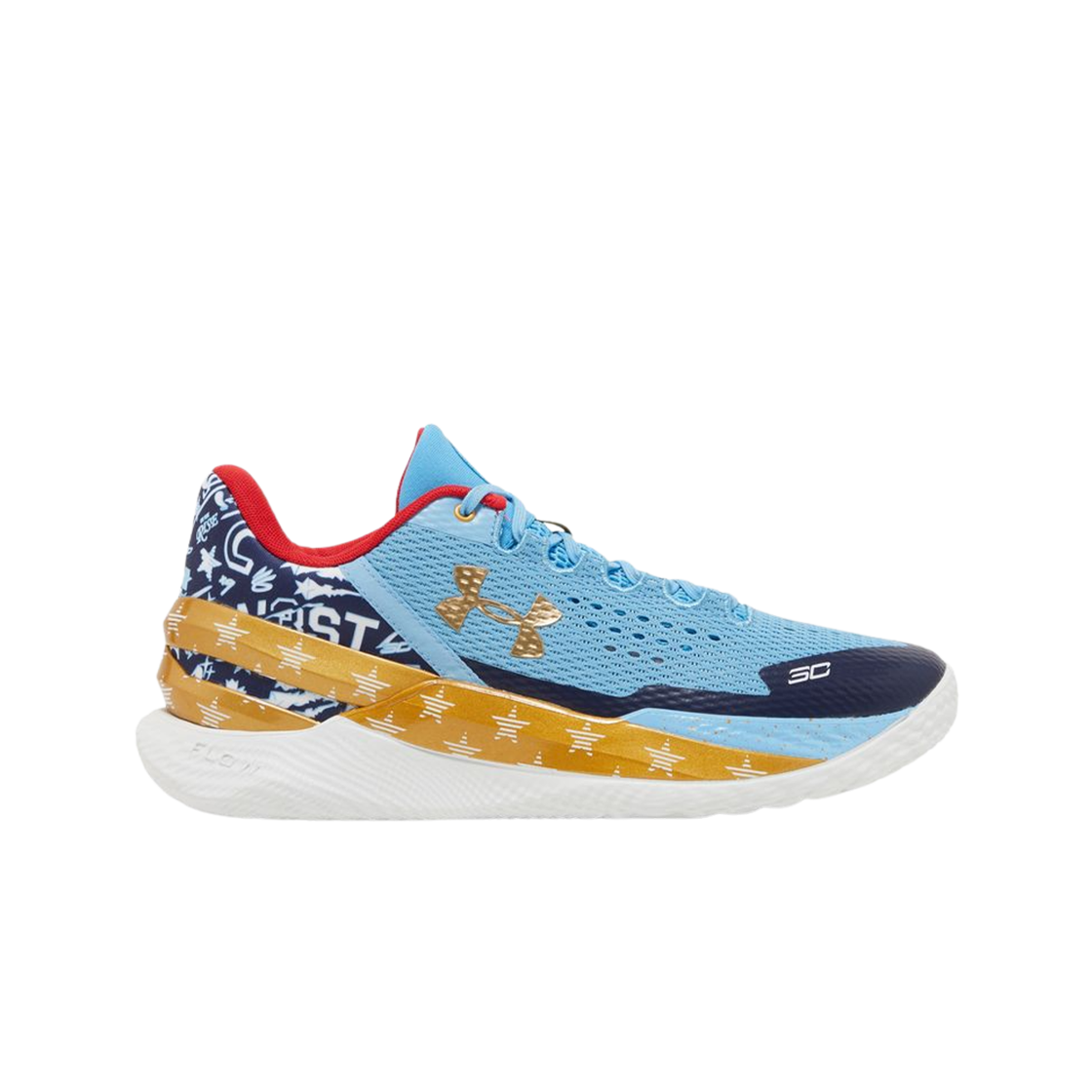 3026276-402 Under Armour Curry 2 Low Flotro Blue Yellow