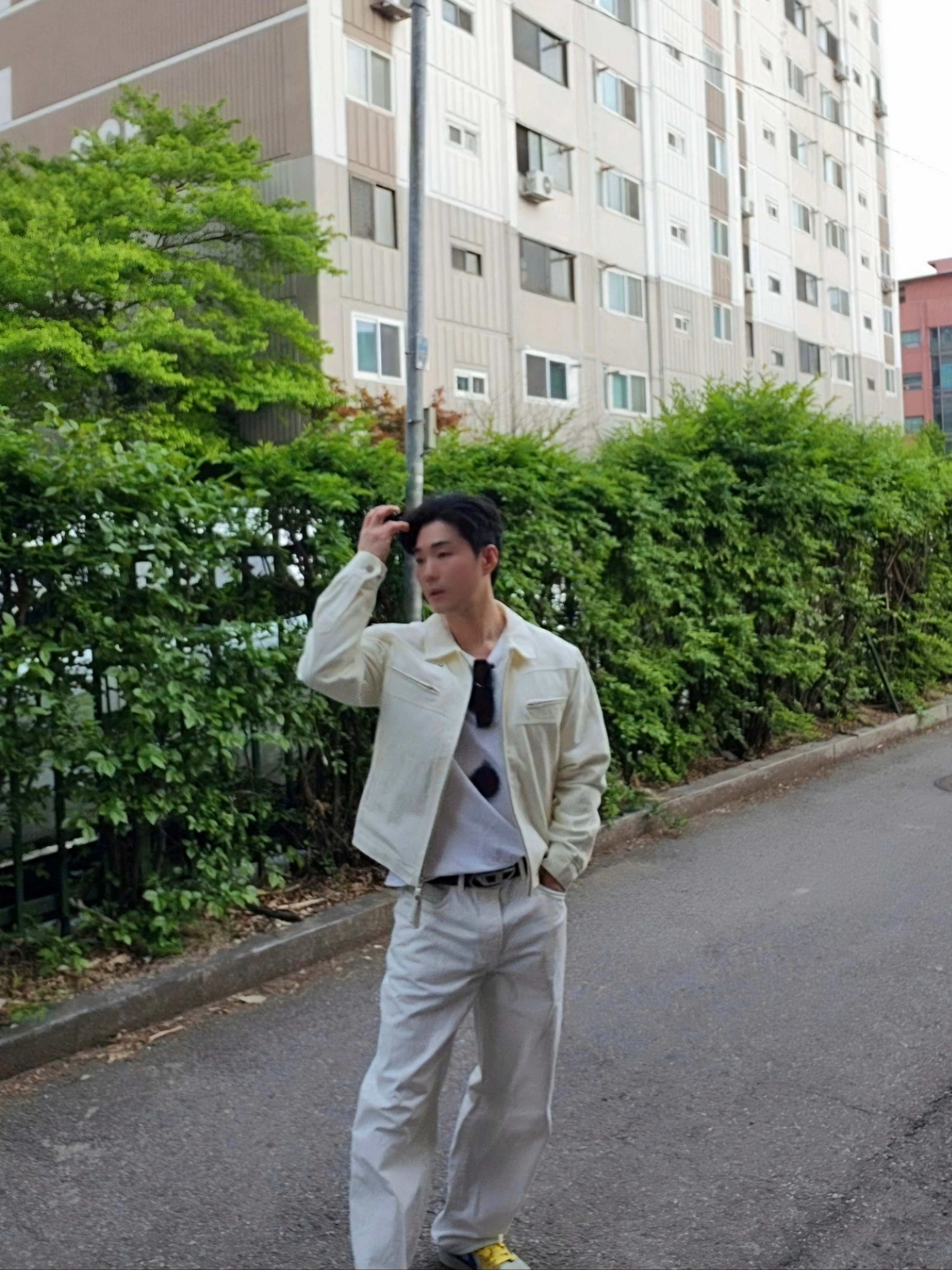Gentle Monster x D'heygere Rings 01 Black, Thevinylhouse Babbitt Buckle Work Jacket Cream 착용 스타일 - 4