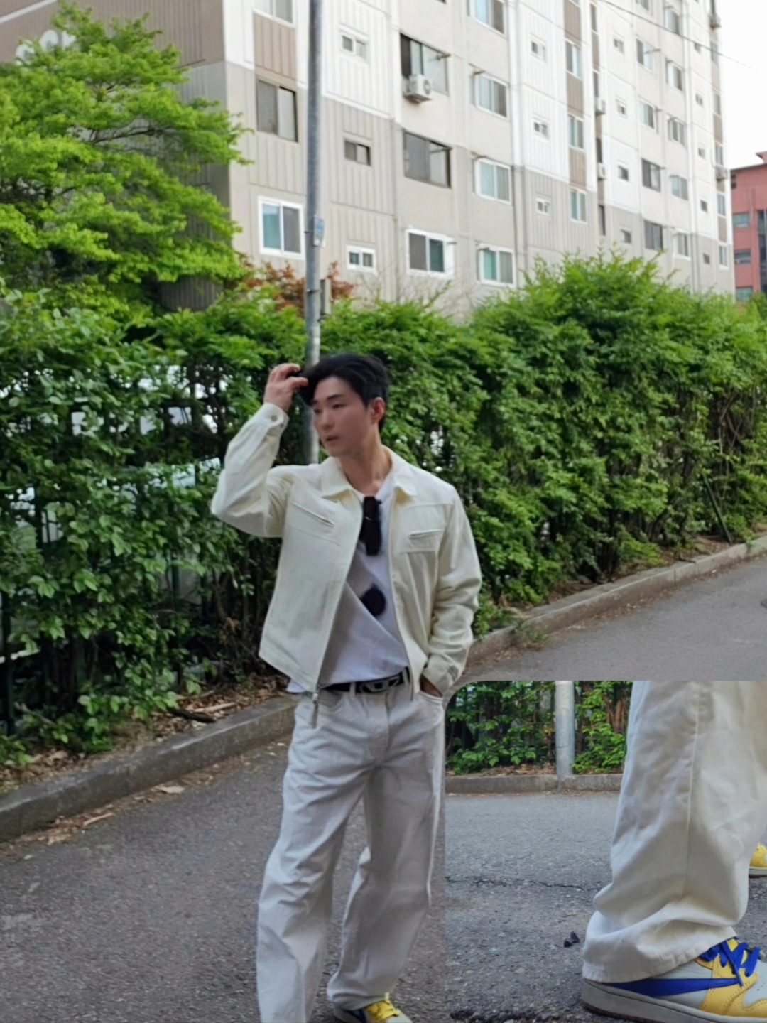 Gentle Monster x D'heygere Rings 01 Black, Thevinylhouse Babbitt Buckle Work Jacket Cream 착용 스타일 - 5