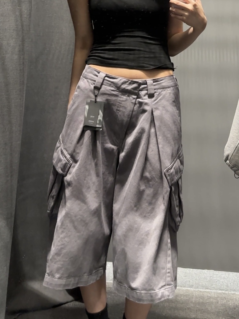 Sansan Gear Capri Pants Purple Grey - 25SS 착용 스타일