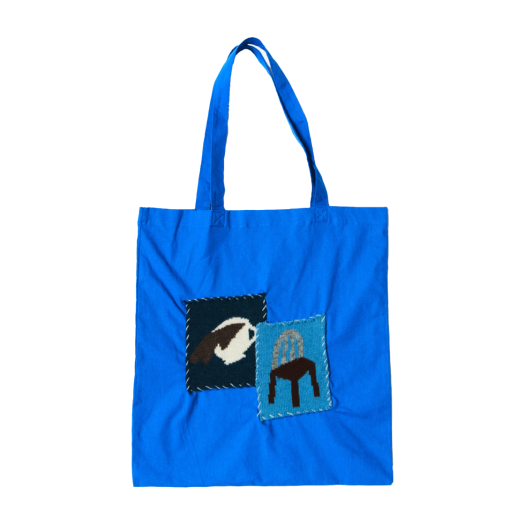MSBG24AWCS52BL Misu A Barbe Coffee On Seat Cotton Bag Blue