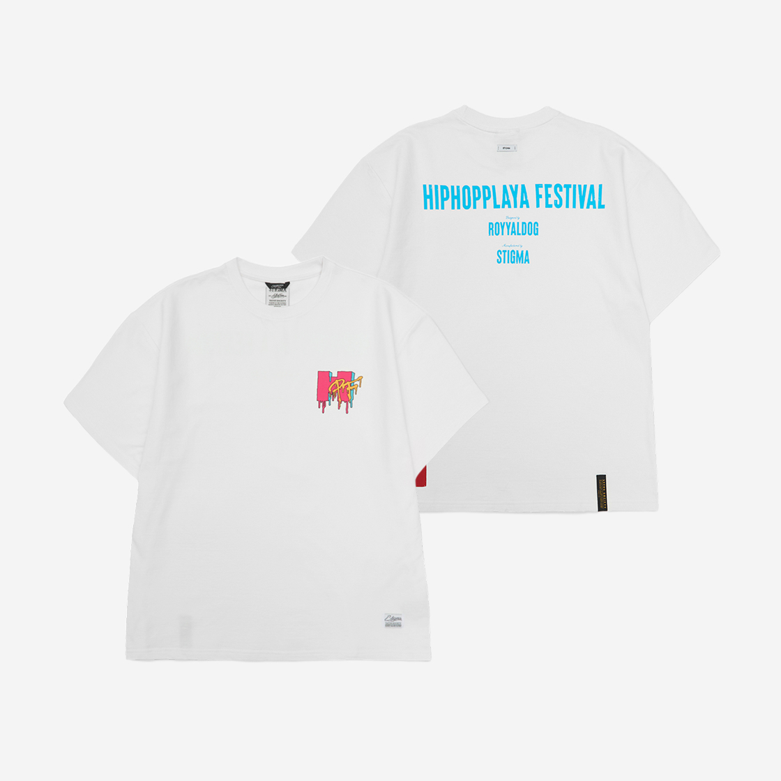 HPF25MD04 STIGMA x 23 ROYYALDOG x HPF Seml-oversized T-shirts White