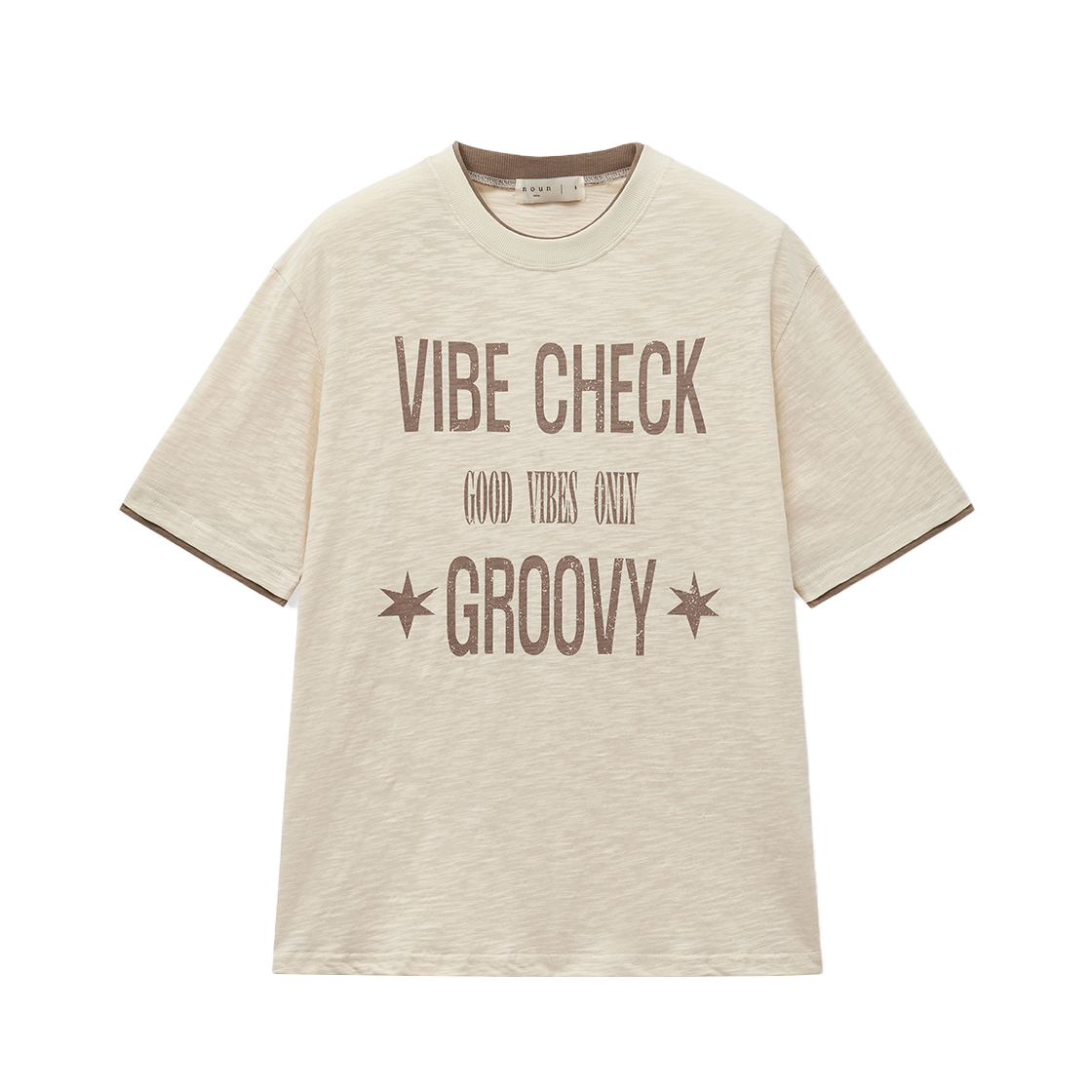 노운 레이어드 티셔츠 크림