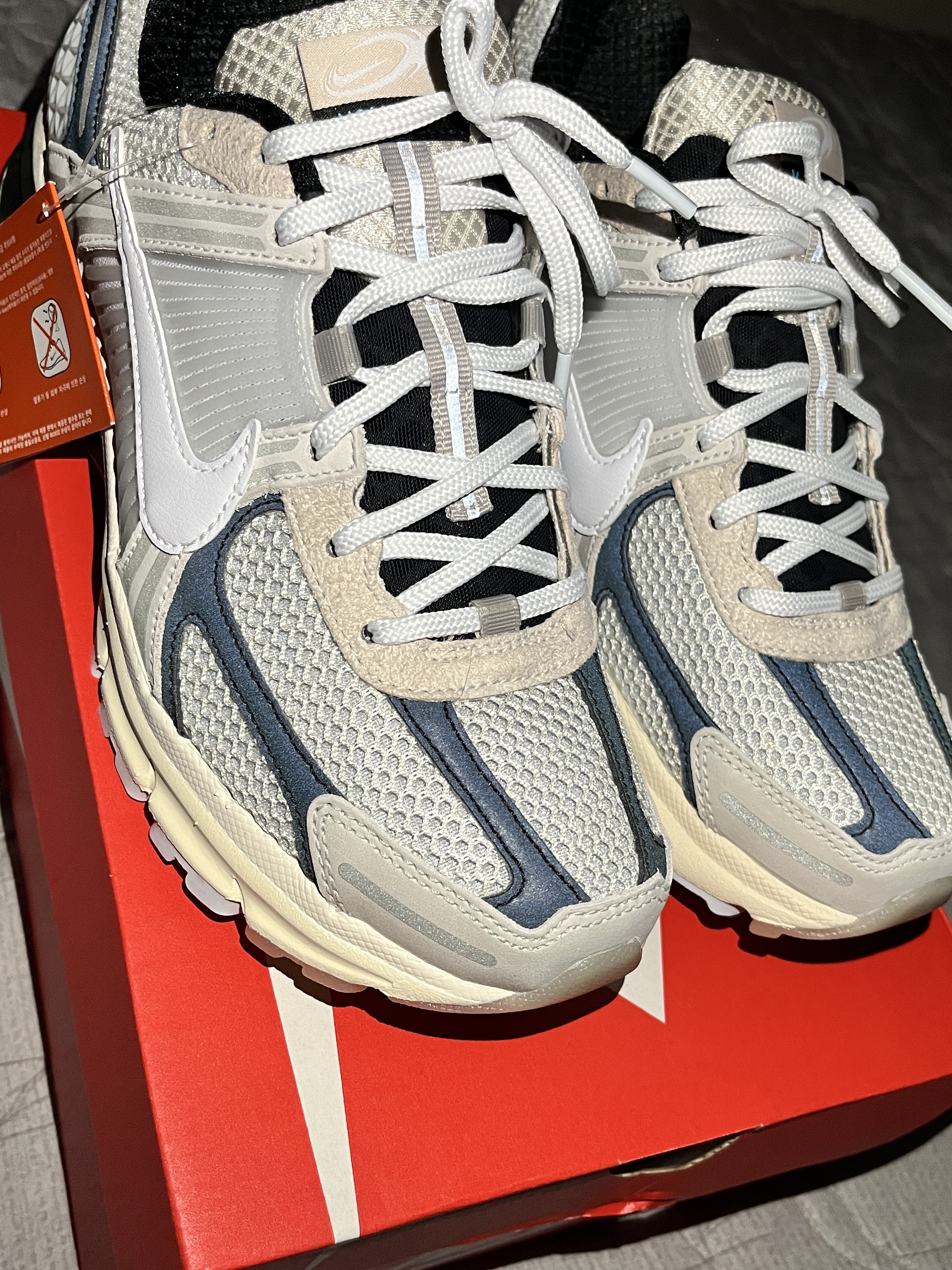 Nike Zoom Vomero 5 Light Bone and Black 착용 스타일 - 1