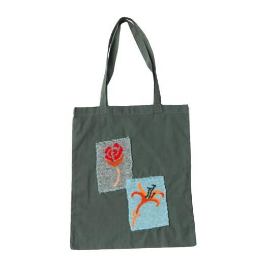 MSBG24AWCS53CH Misu A Barbe Roselily Garden Cotton Bag Charcoal