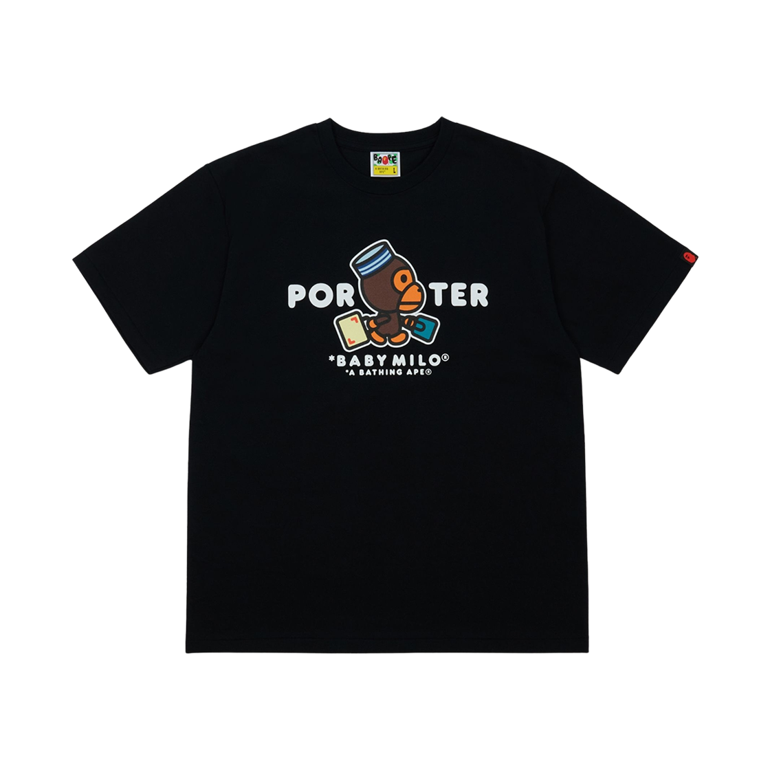 베이프 x 포터 베이비 마일로 티셔츠 블랙(BAPE x Porter Baby Milo T-Shirt Black)