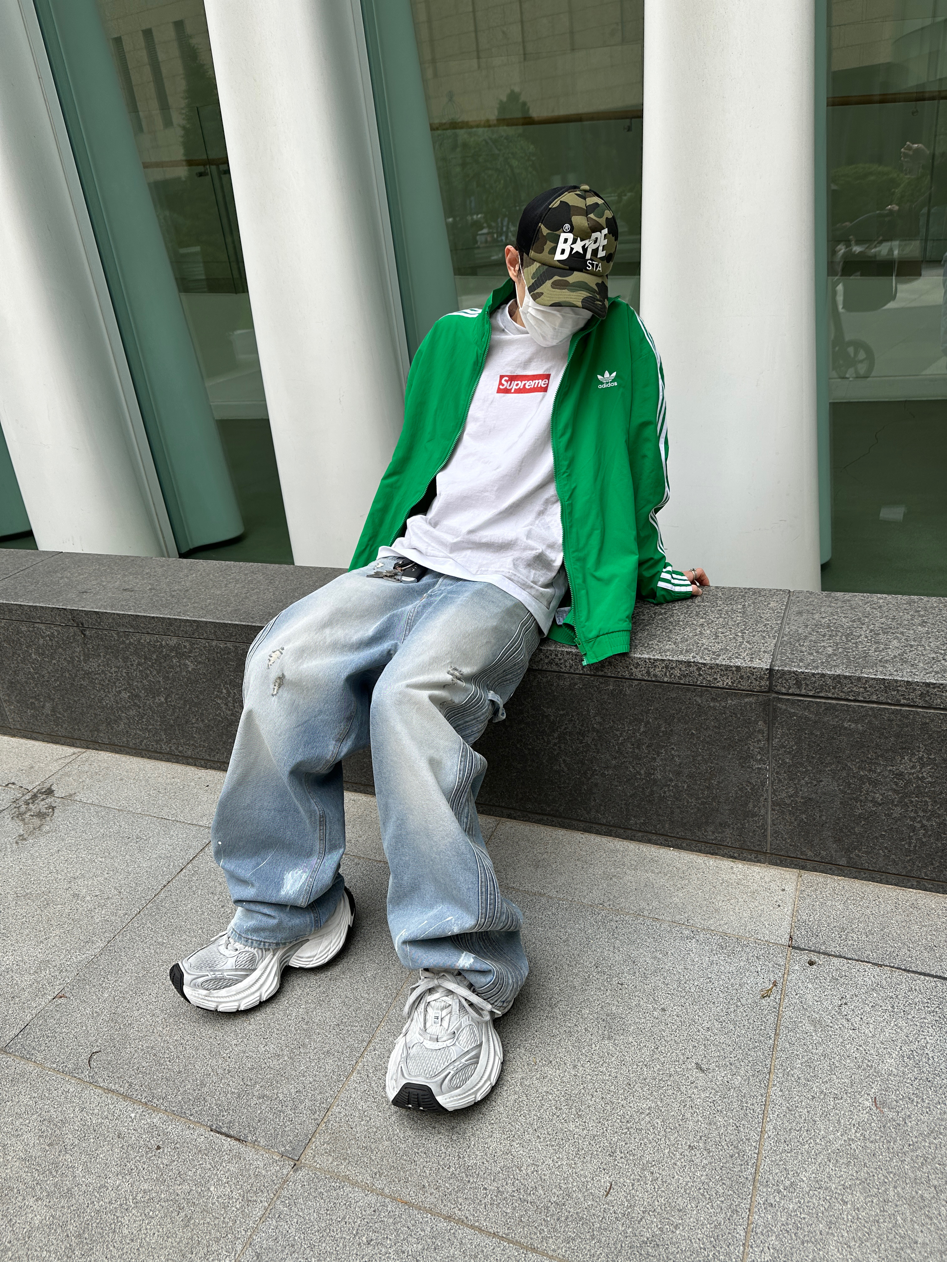 Supreme x MM6 Maison Margiela Box Logo T-Shirt White - 24SS 착용 스타일 - 7