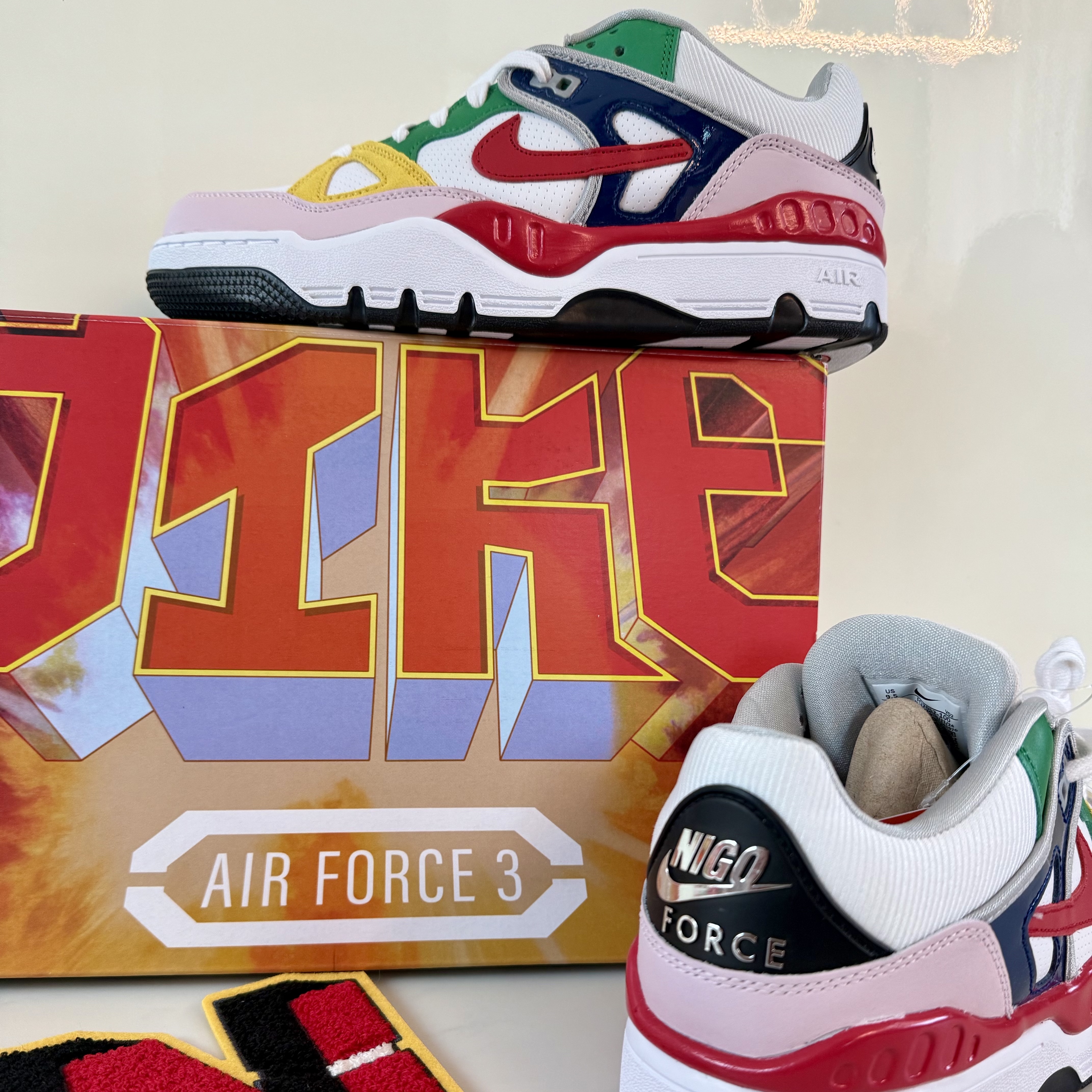 Nike x Nigo Air Force 3 Low SP Blue Void and Tour Yellow 착용 스타일