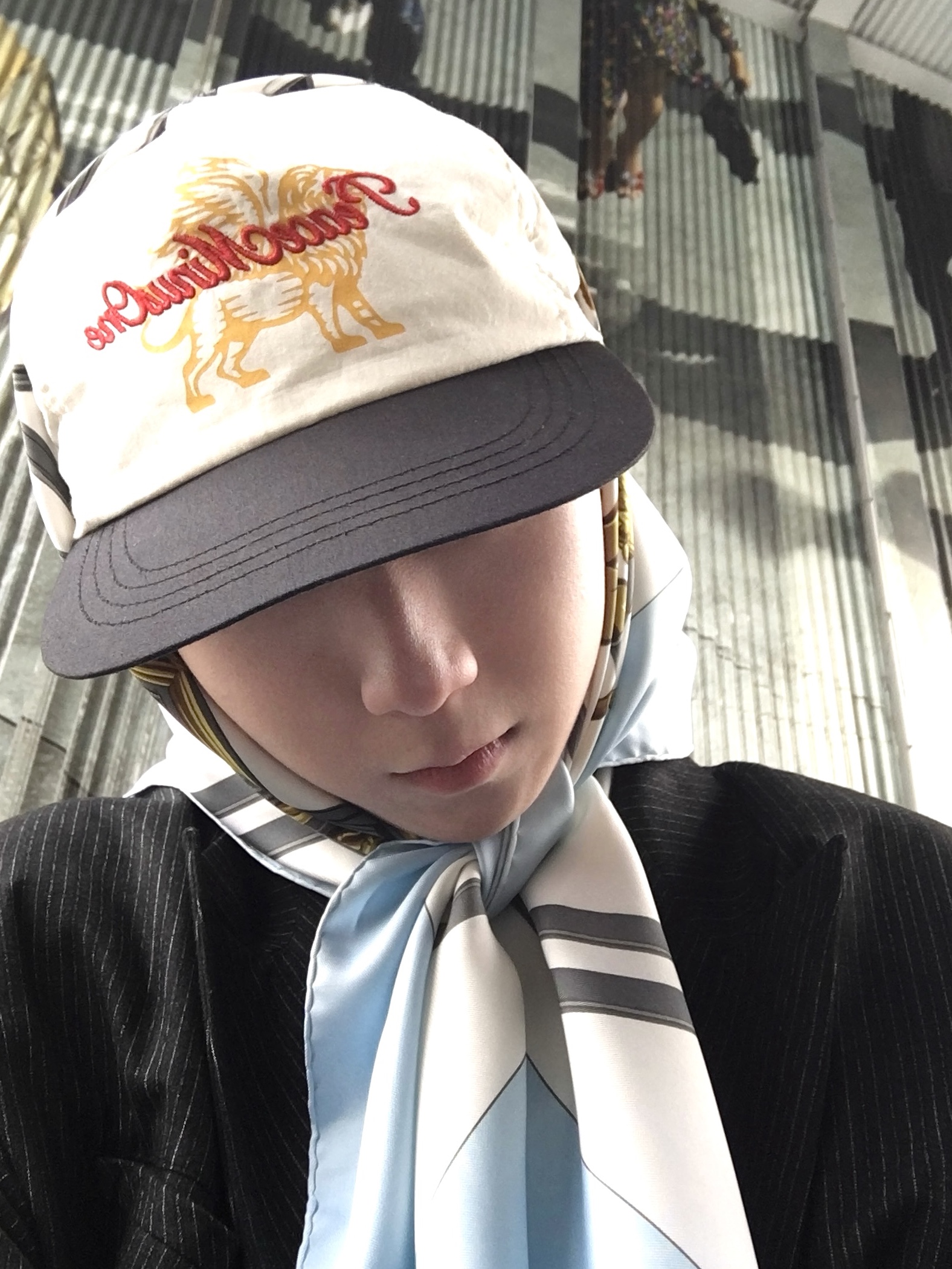 Peaceminusone x Joopiter Five-Panel Baseball Cap White 착용 스타일 - 1