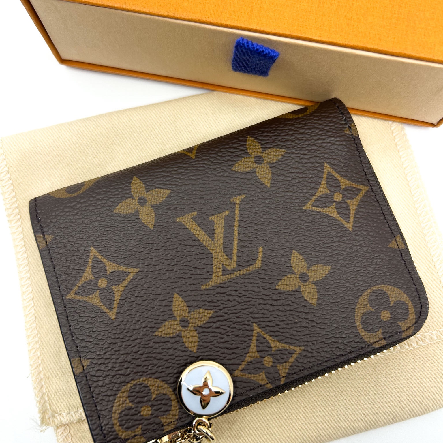 Louis Vuitton Portofoyu Noa Compact Wallet Monogram Azure Blue 착용 스타일 - 3