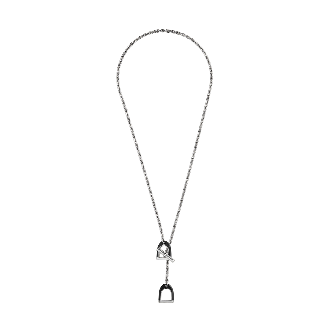 에르메스 에트리에 네클리스 래커 메탈 & 팔라듐 하드웨어 누아(Hermes Etrier Necklace Laquered Metal & Palladium Noir) - 1