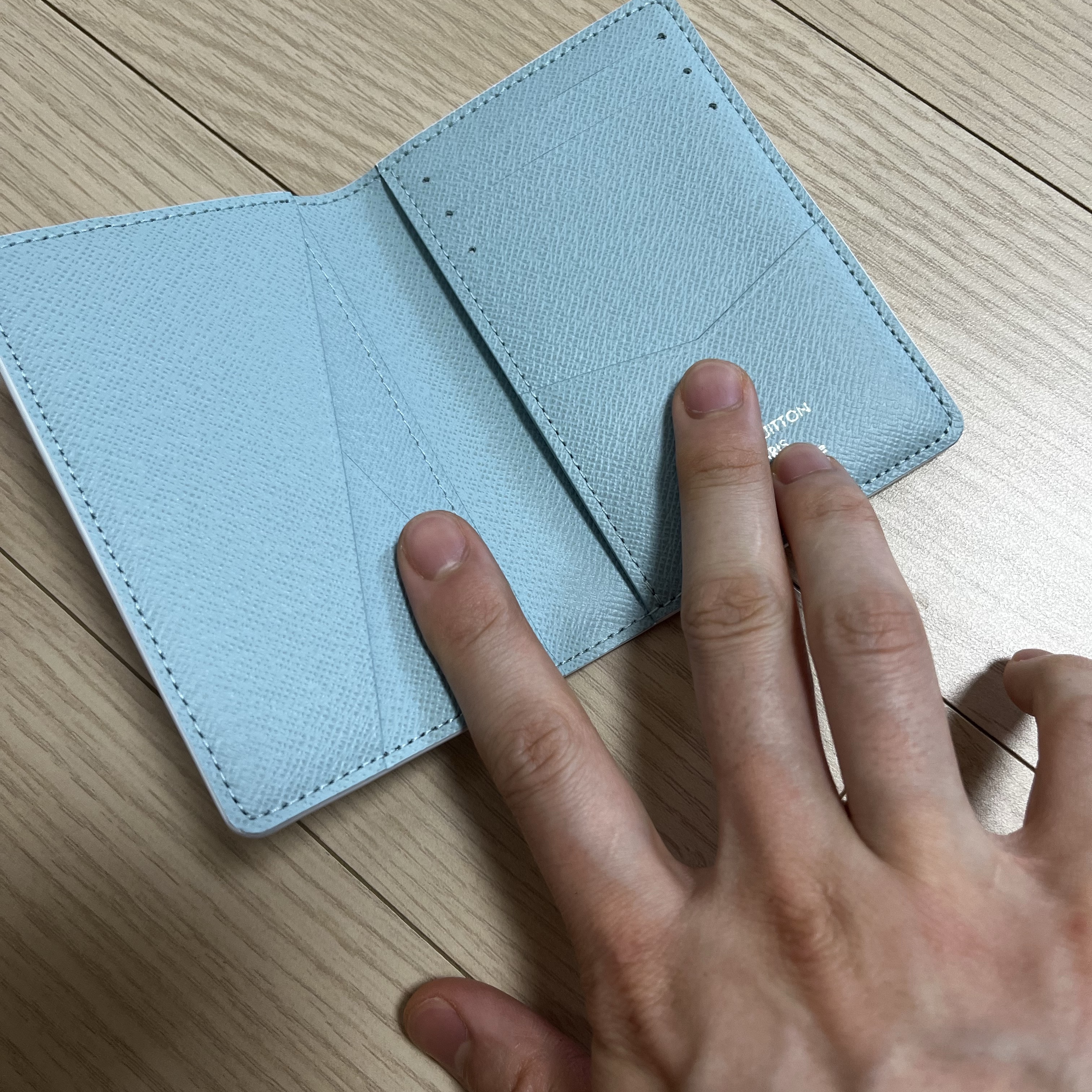 Louis Vuitton Pocket Organizer Monogram Aquagarden Crystal Blue 착용 스타일 - 5