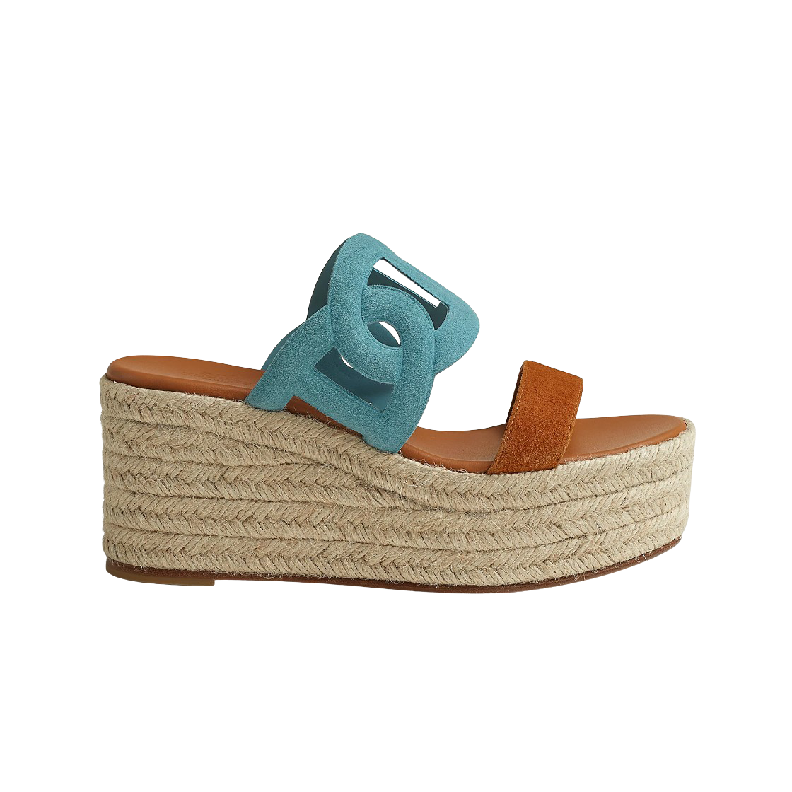 (W) 에르메스 이데아 30 에스파드리유 스웨이드 고트스킨 & 블루 미네랄 나뛰렐((W) Hermes Ithea 30 Espadrille Suede Goatskin & Bleu Mineral Naturel) - 2