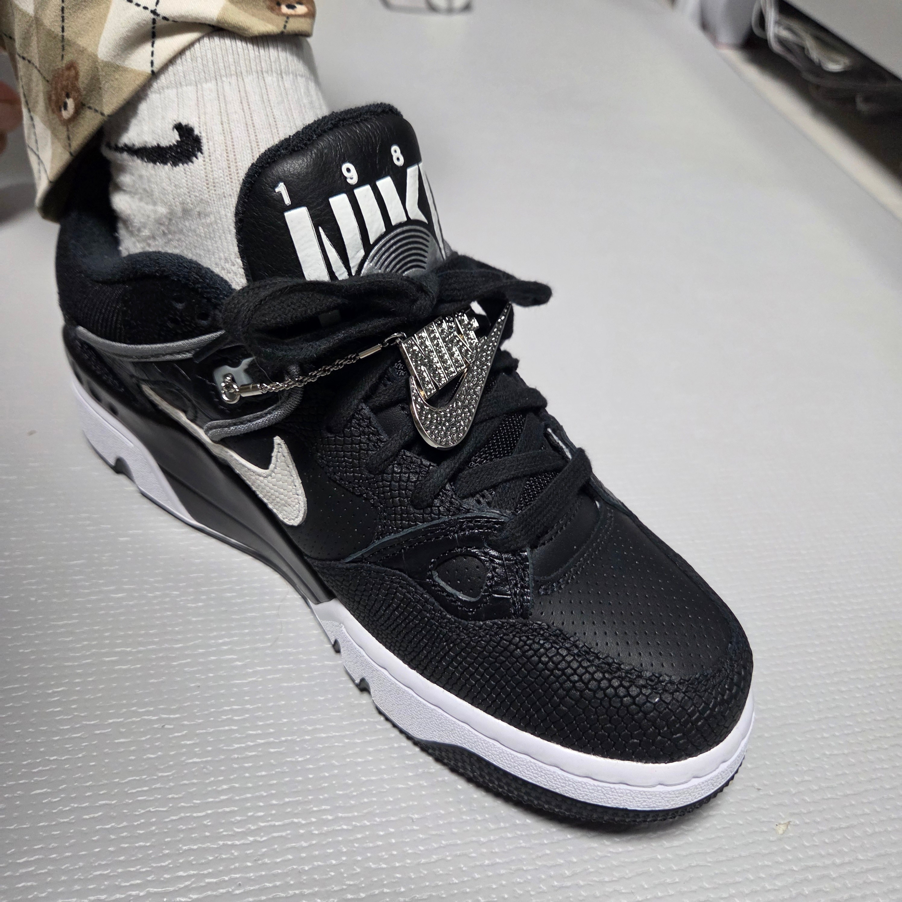 Nike x Nigo Air Force 3 Low SP Black and White 착용 스타일