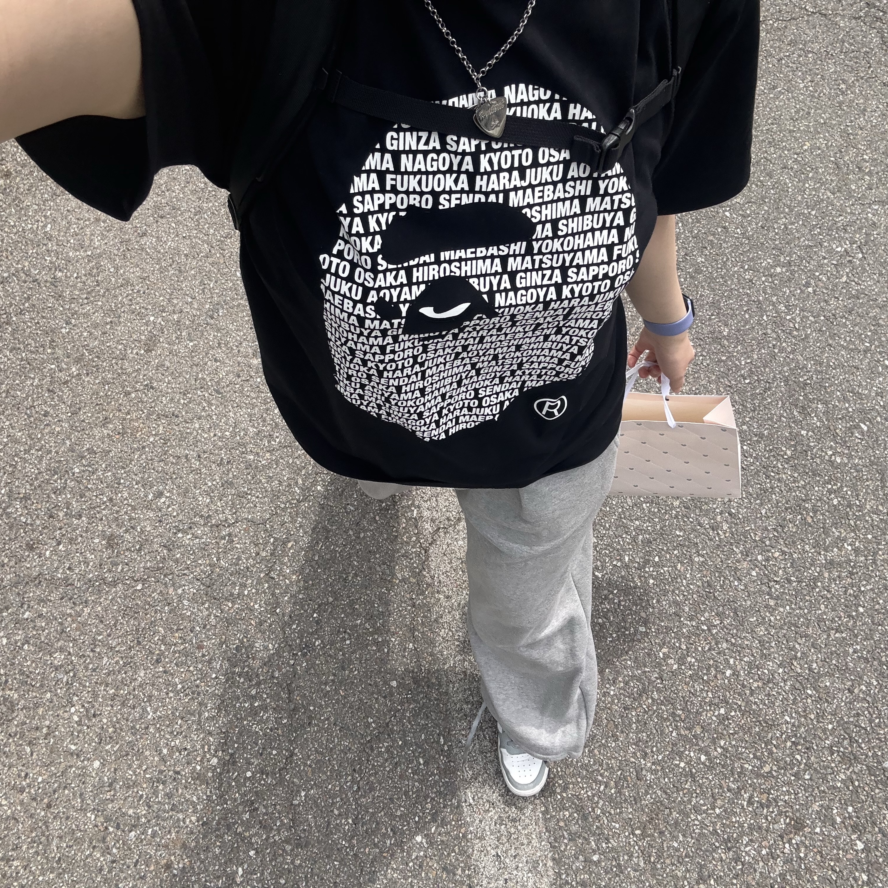 BAPE Japan Ape Head T-Shirt Black 착용 스타일